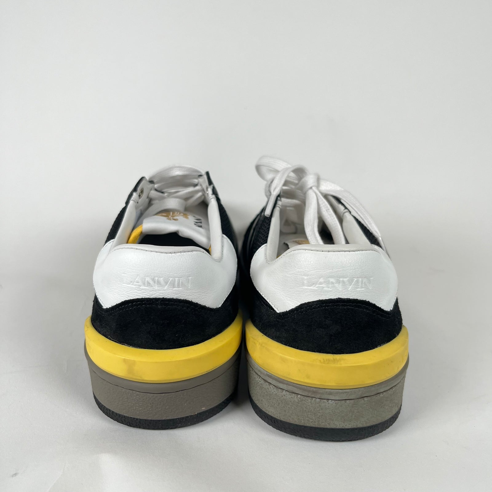 Lanvin Black/Yellow Clay Low Top Sneaker Size 39
