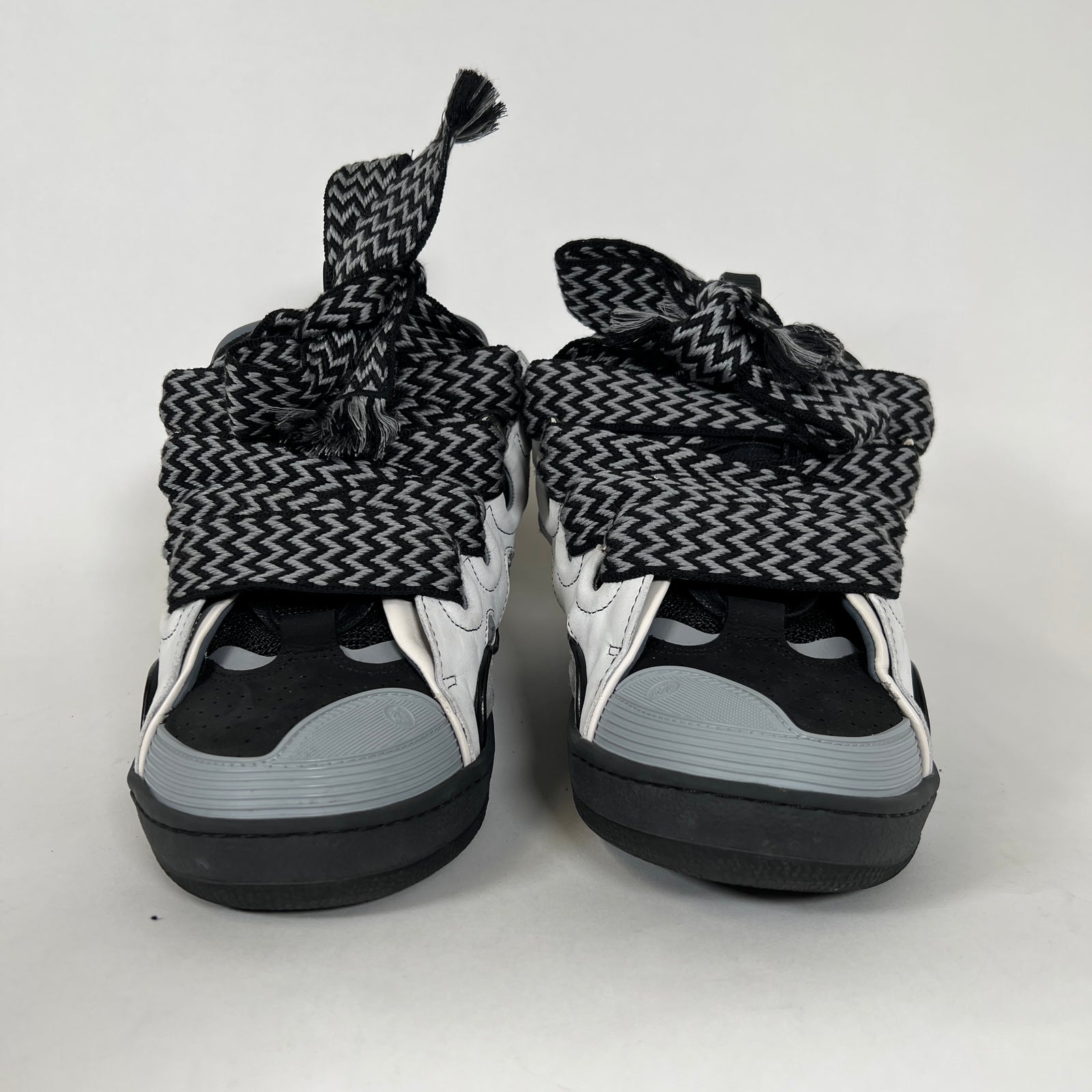 Lanvin Grey/Black Curb Sneakers Size 44