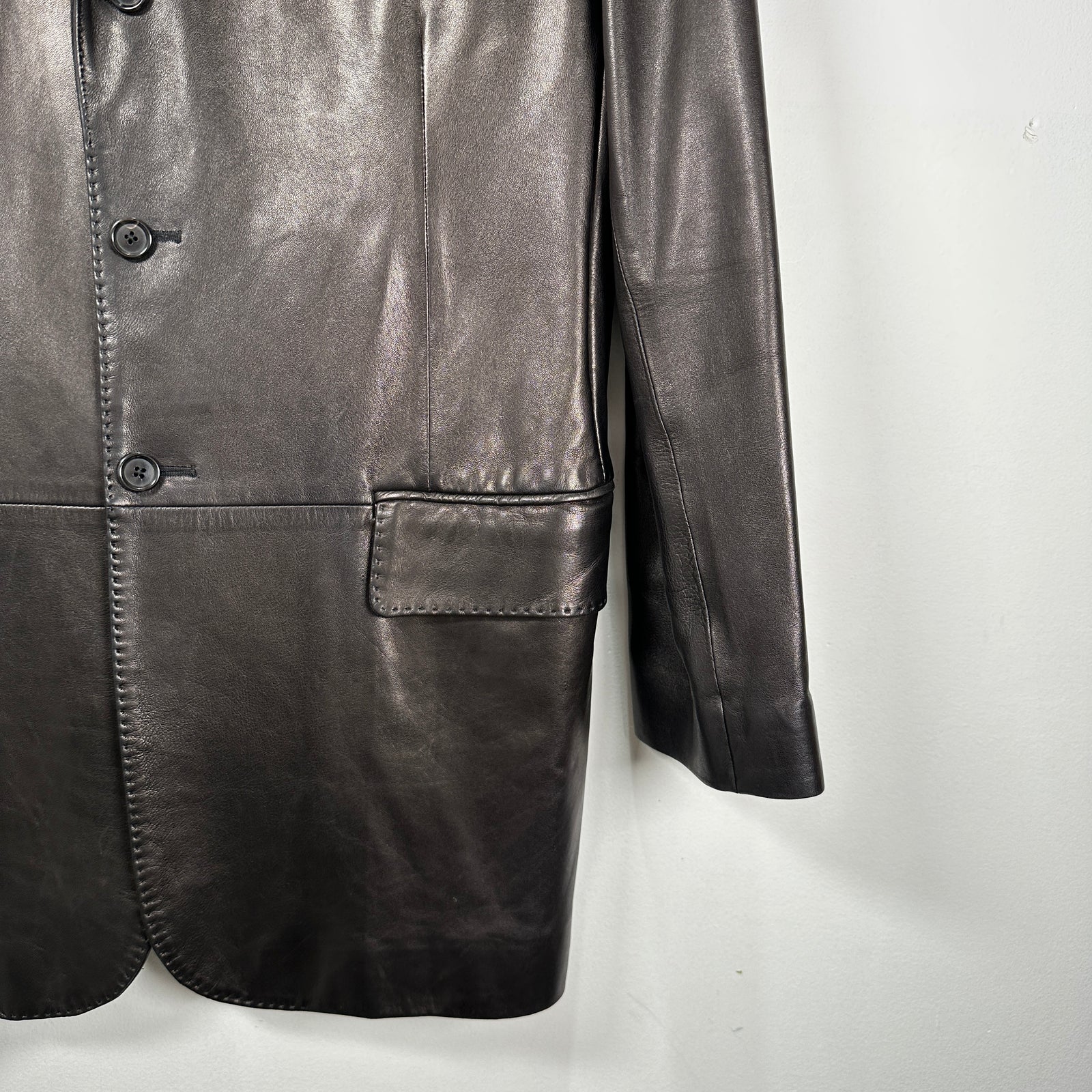 Ralph Lauren Purple Label Lambskin Leather Blazer Size 42R