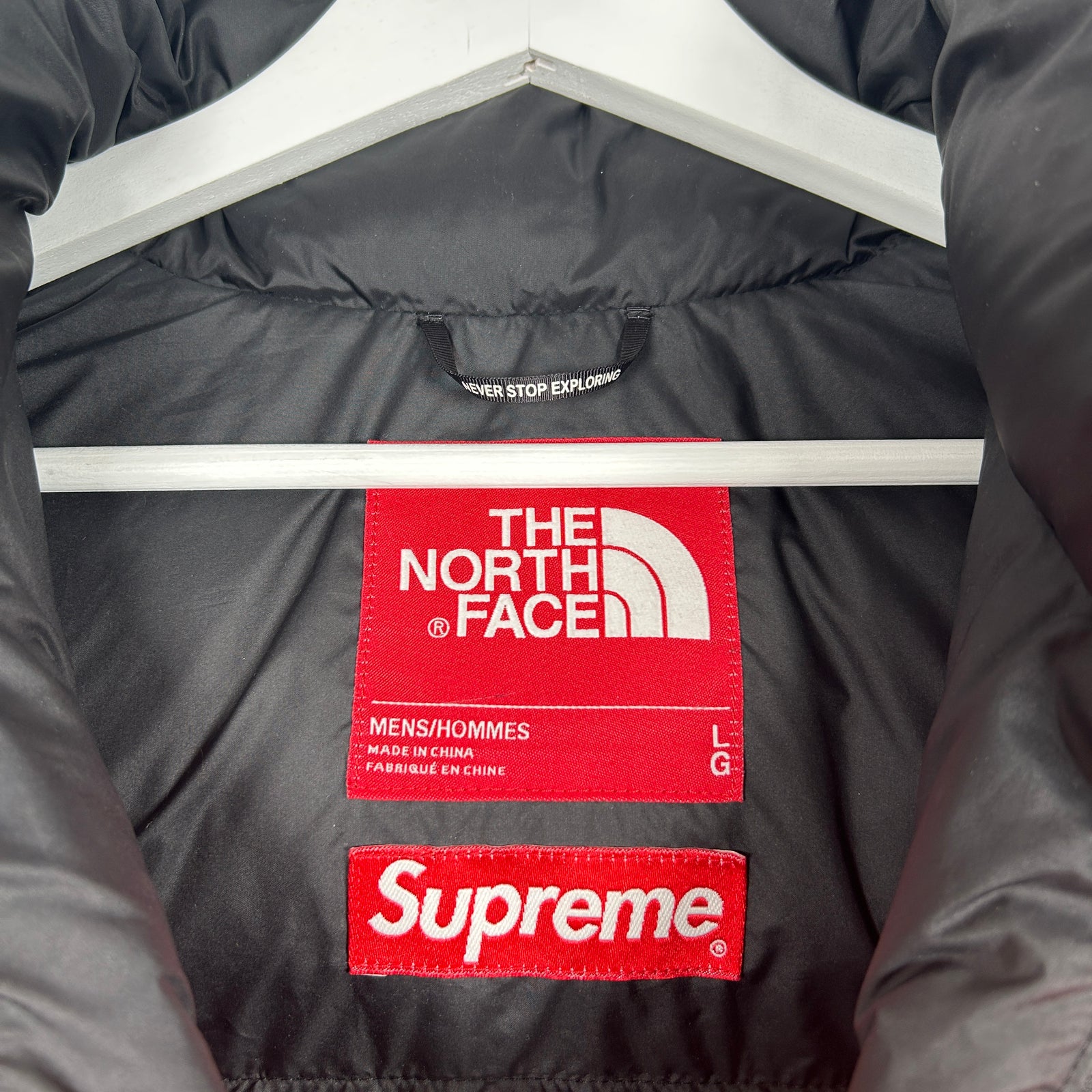 Supreme North Face Nupste Orange Puffer Size L