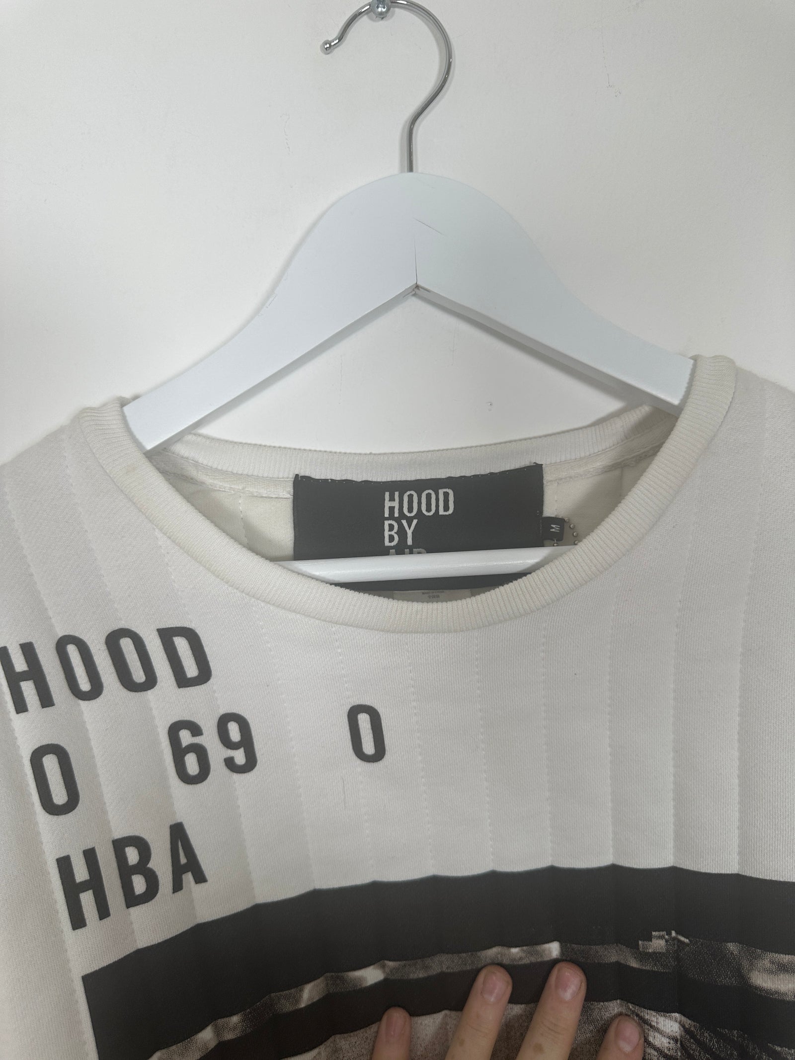 Hood By Air White Padded Crewneck Size Medium