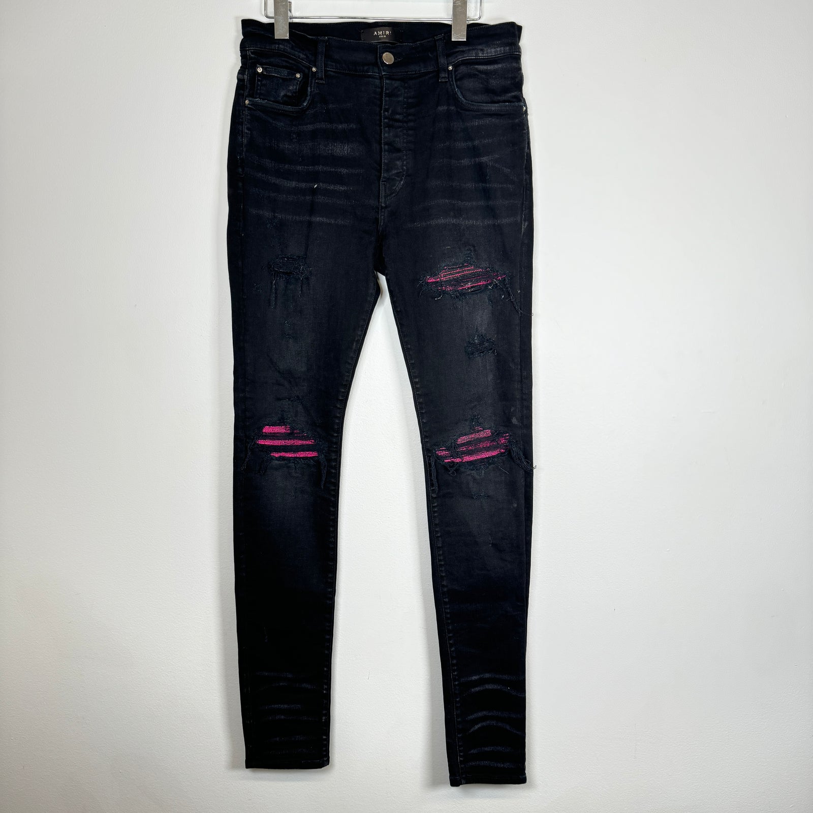Amiri Mx1 Pink Patch Darkwash Jeans Size 33