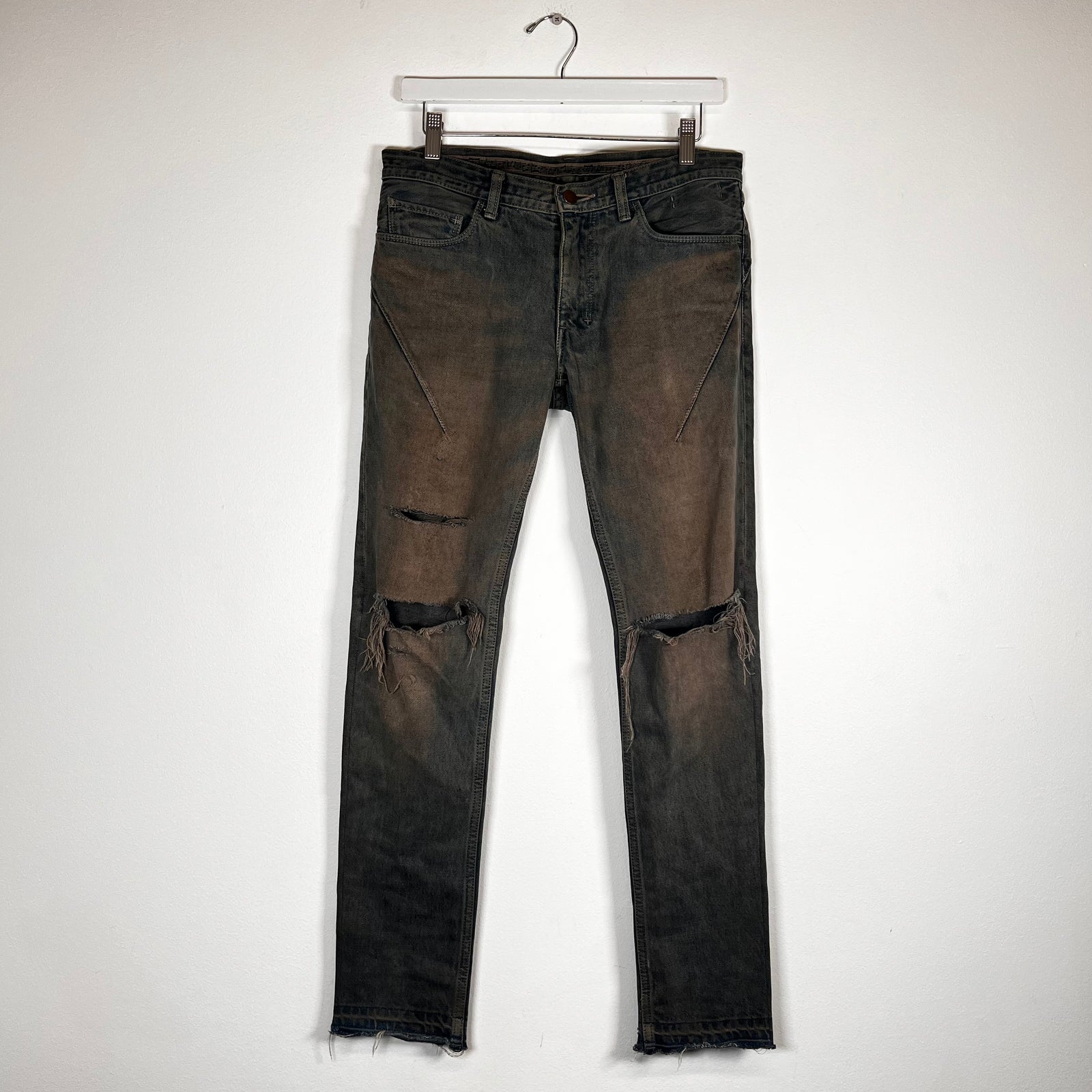Number (N)ine Mudwash Distressed Skinny Jeans Size 2