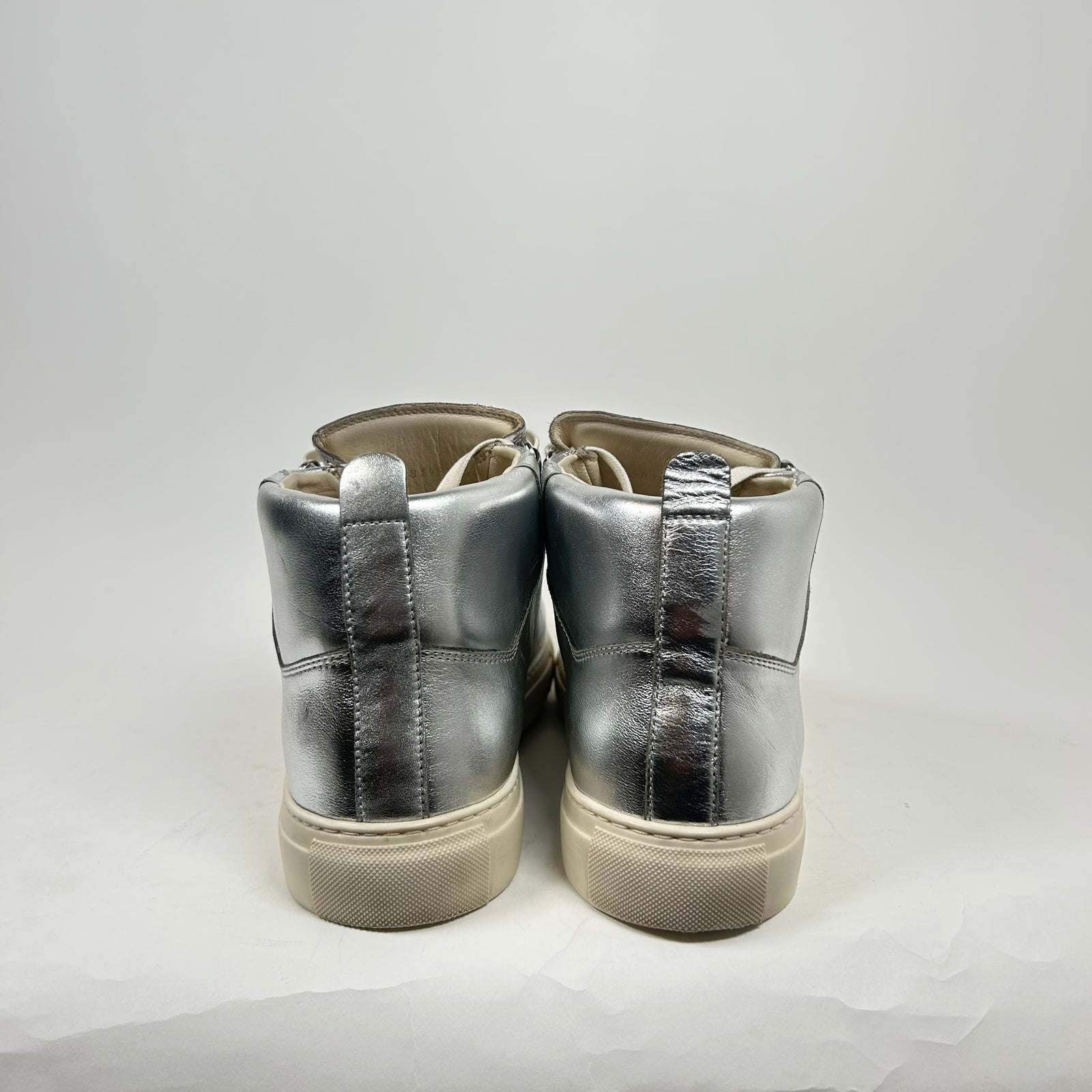Balenciaga Silver Arena High Top Sneaker Size 44