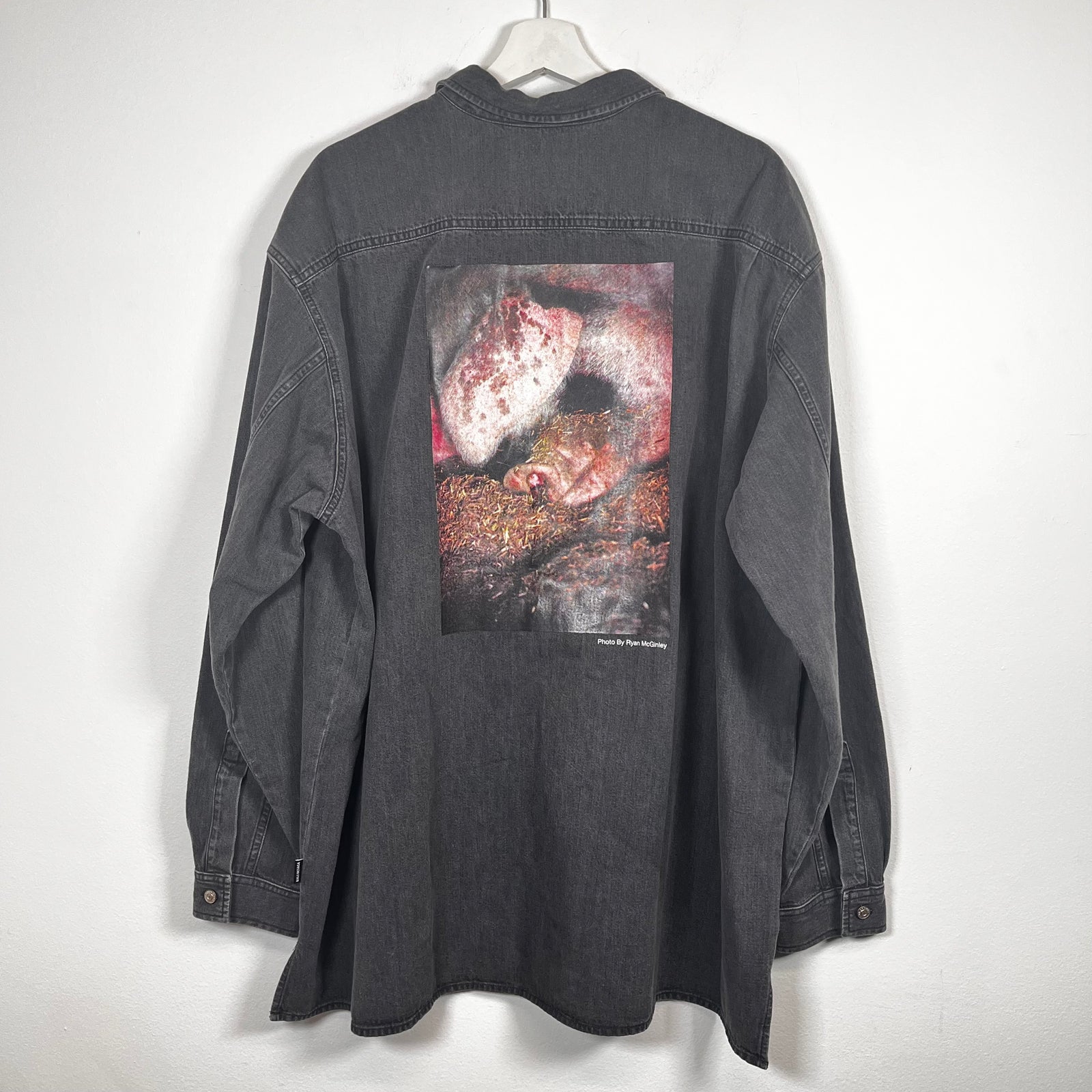 Balenciaga Sky High Farm Black Denim Oversized Shirt