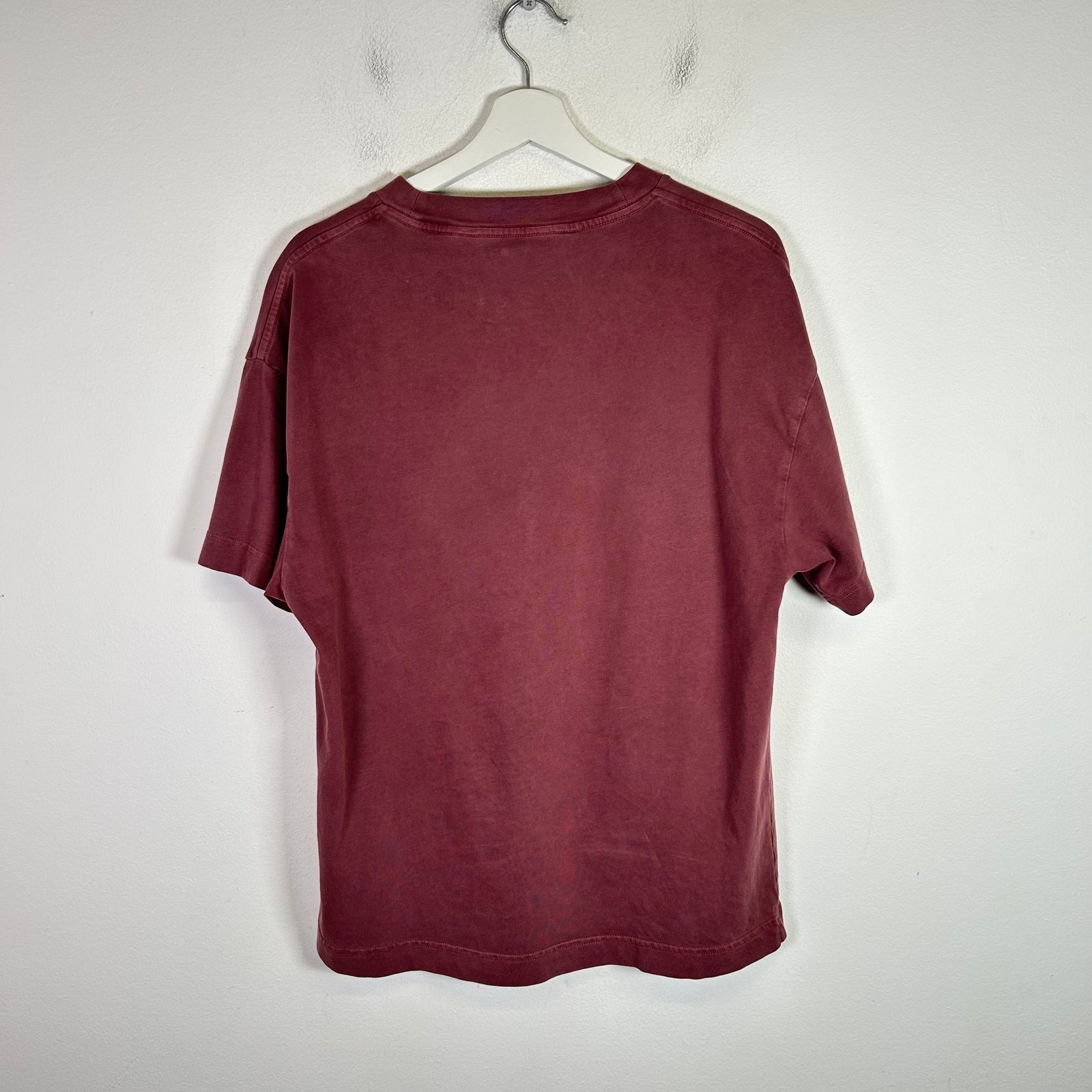 Palm Angels Burgundy Flame Neck Logo T-Shirt