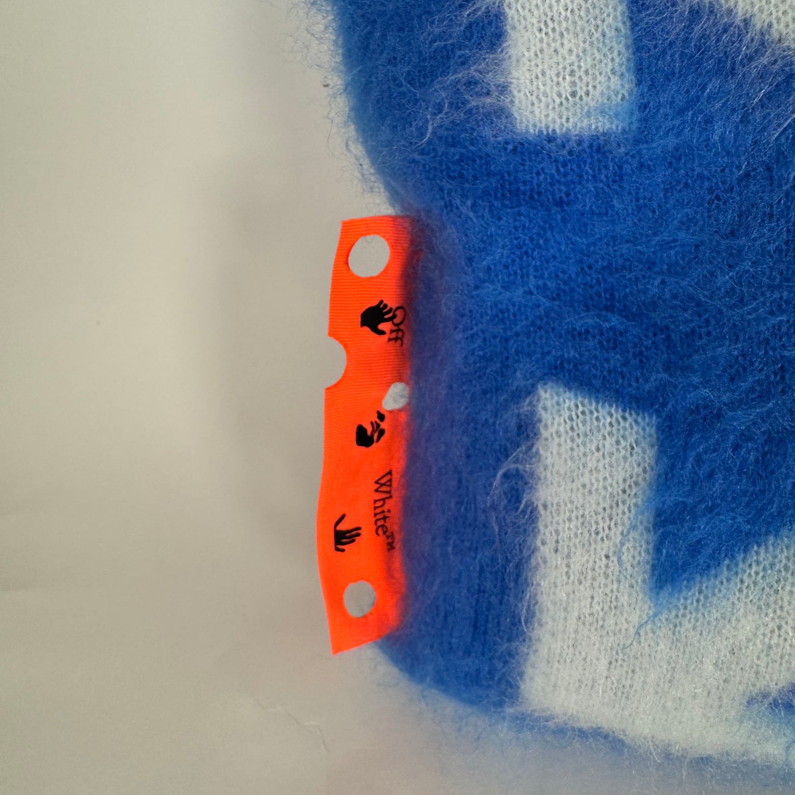 Off-White Blue Arrow Brushed Large Pillow