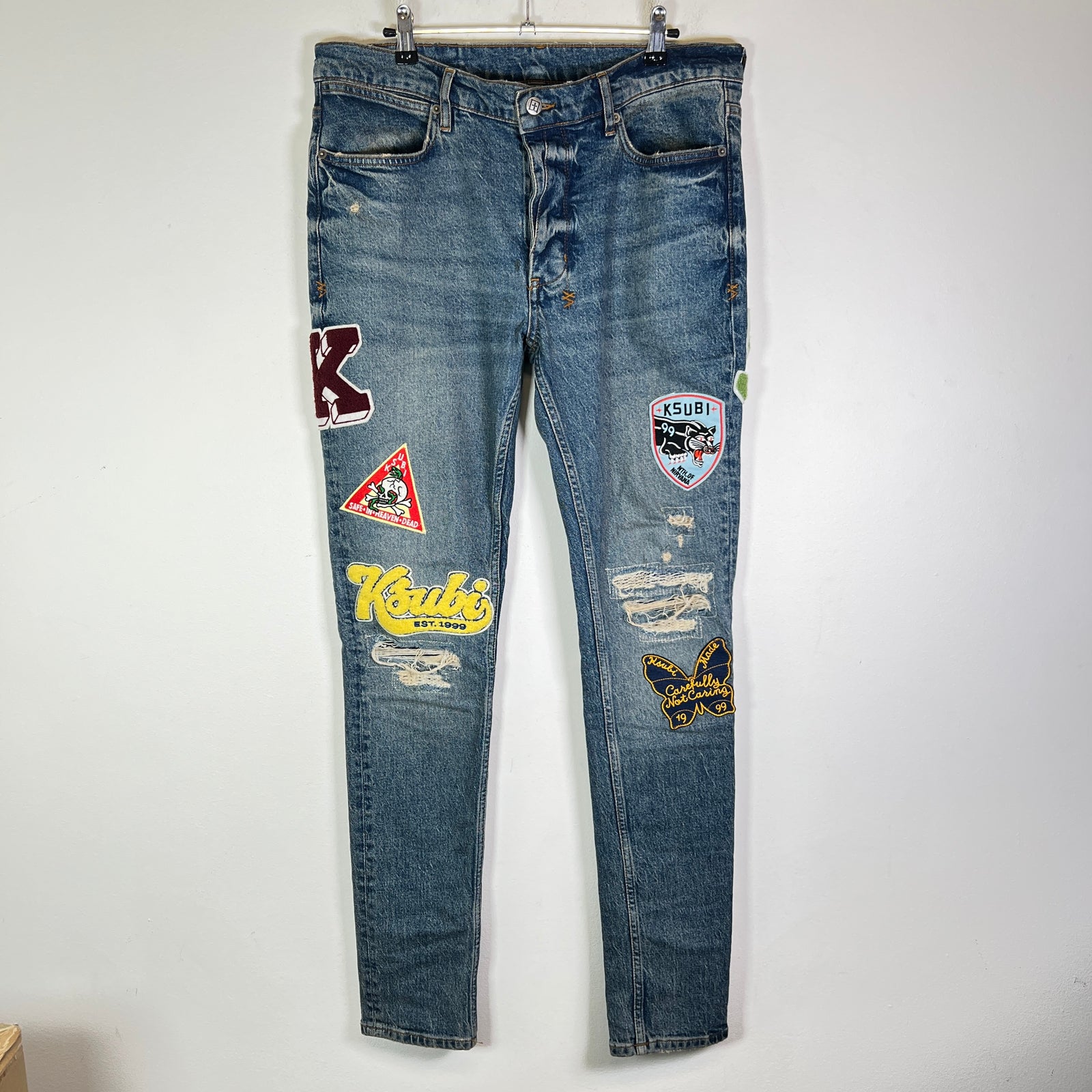 Ksubi Van Winkle Rodeo Patch Distressed Jeans