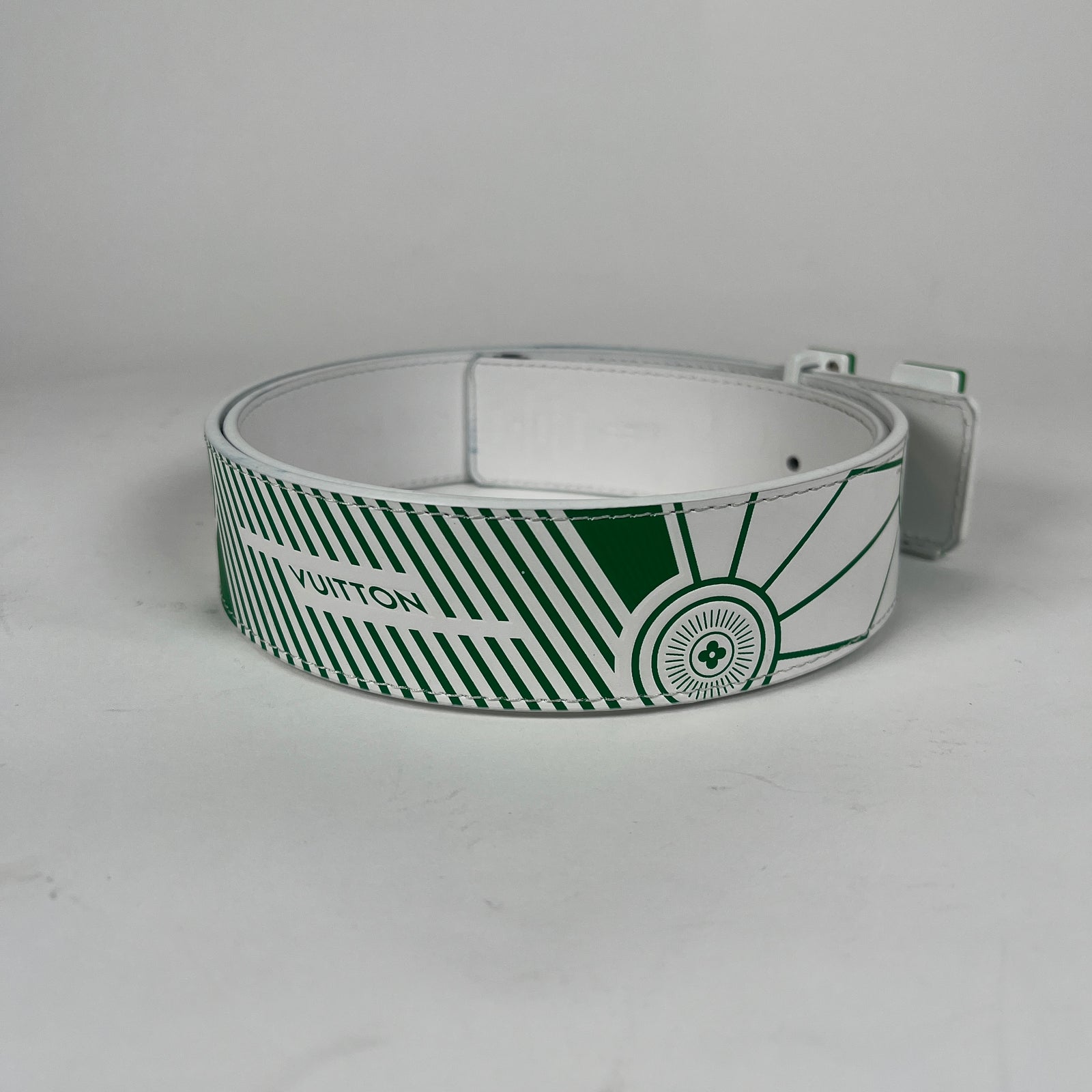 Louis Vuitton Green Skate Belt Size 34