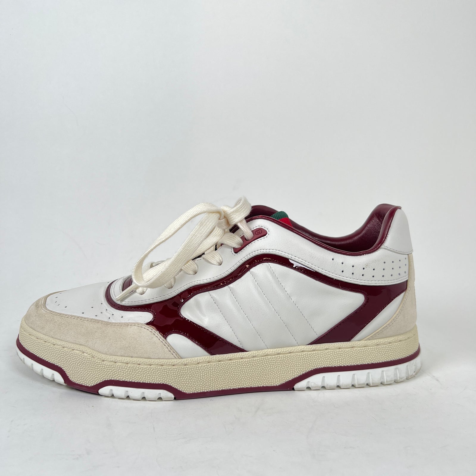 Gucci White/Maroon Re-Web Sneaker Size GG 11