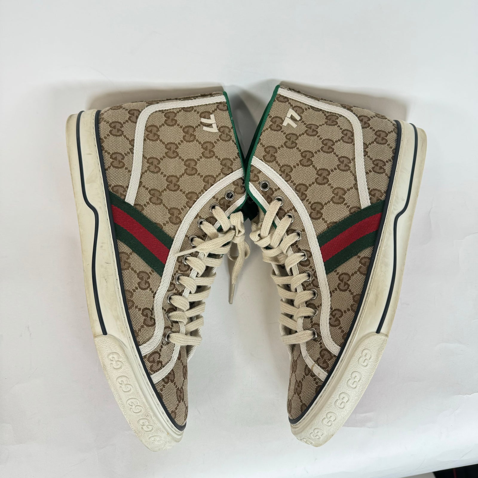 Gucci Beige Tennis 1977 High Top Sneaker Size 9