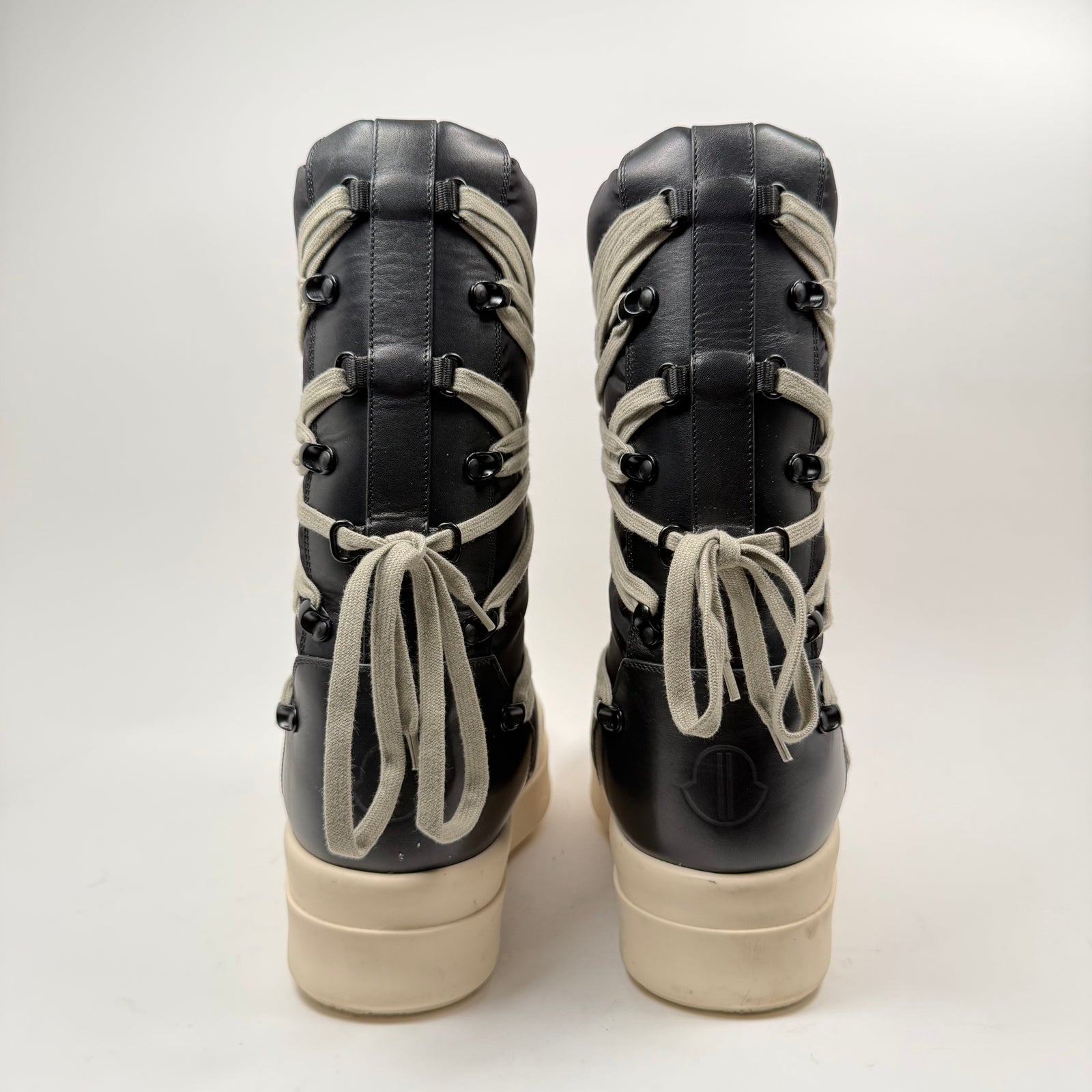 Rick Owens x Moncler Big Rock Megalace Black Boots Size 42