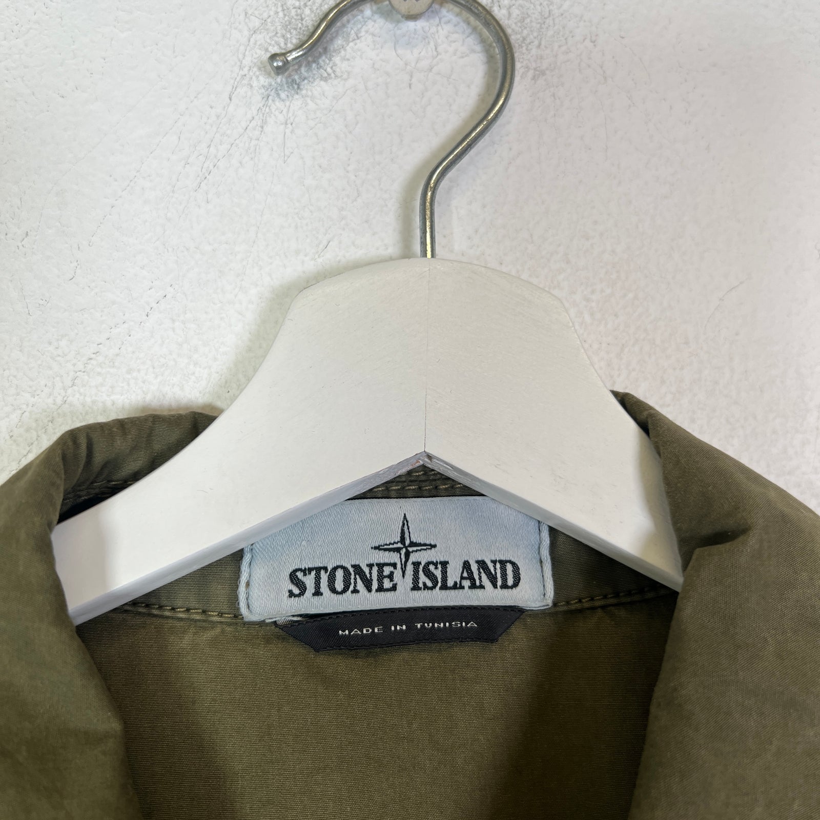 Stone Island Olive Garment Dyed Zip Overshirt Size L