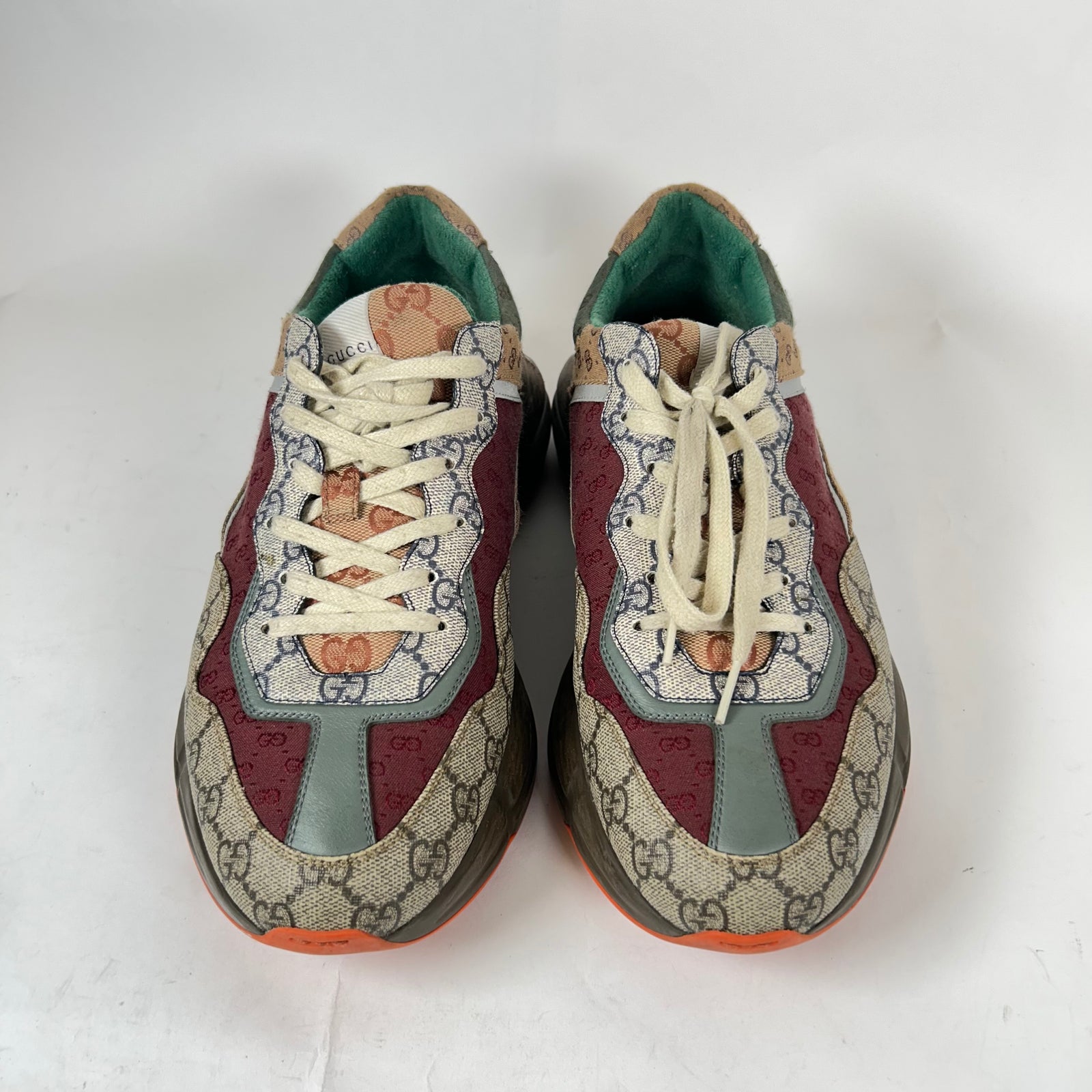 Gucci Burgundy GG Rhyton Sneaker Size GG 10