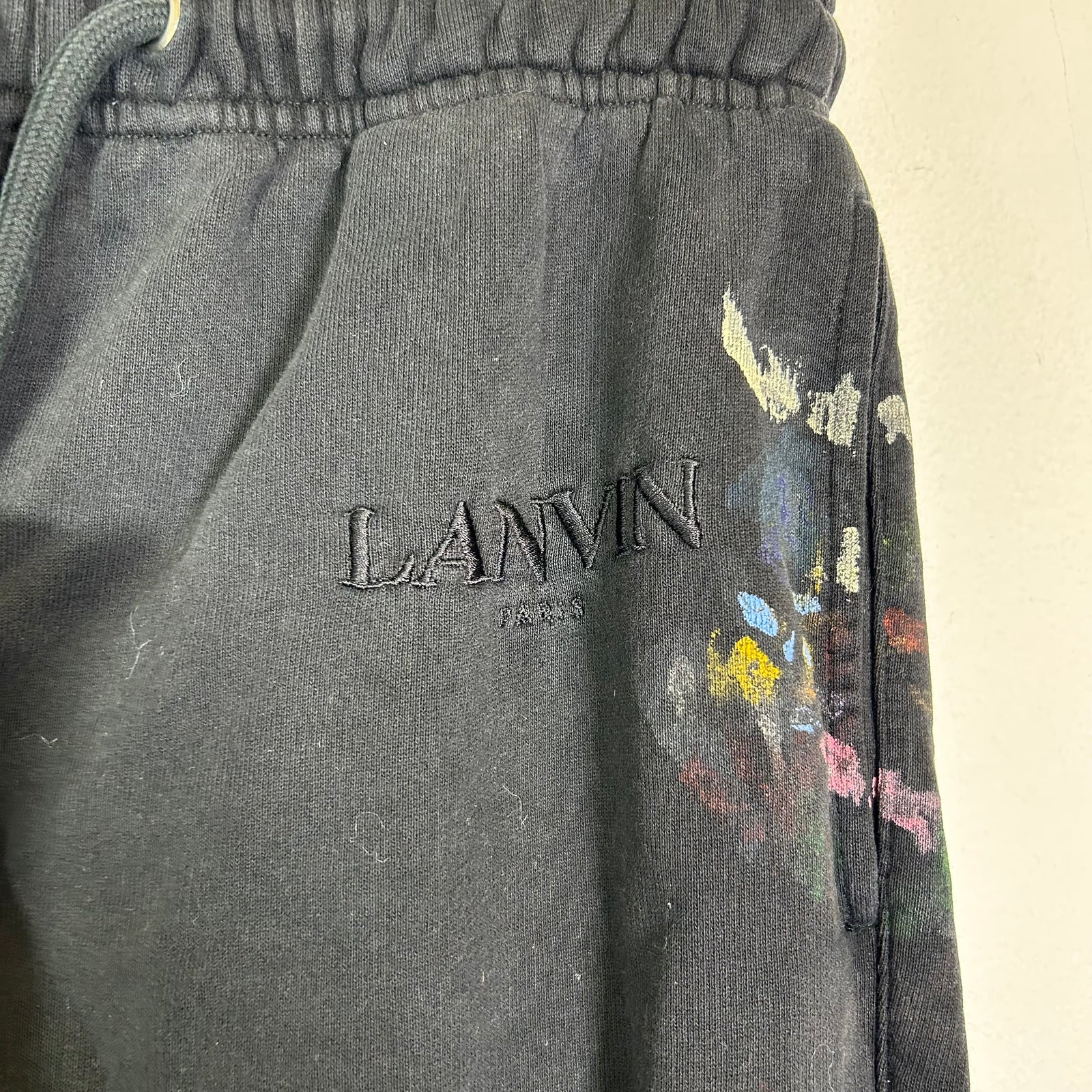 Gallery Dept x Lanvin Black Paint Splatter Sweatpants Size XS