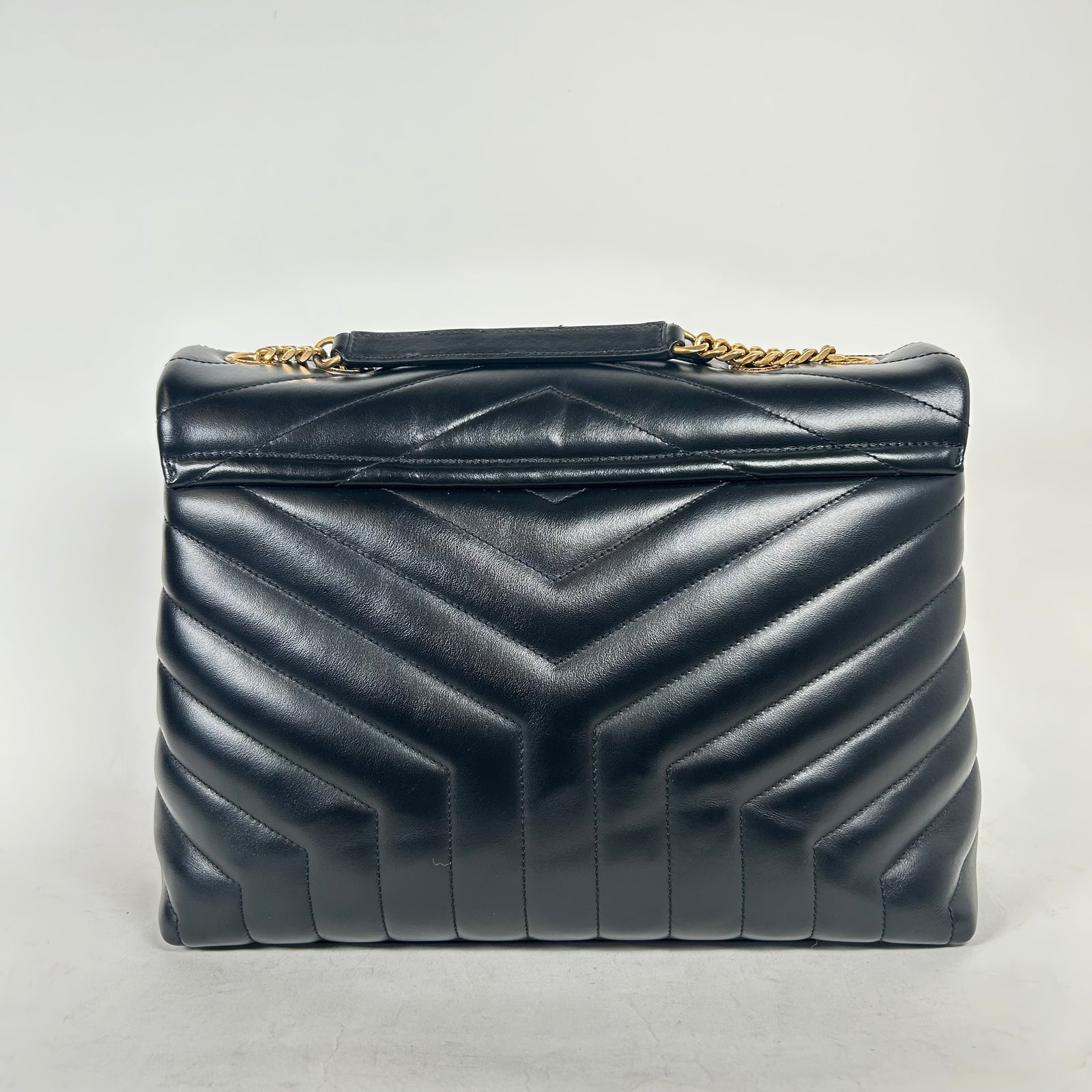 Saint Laurent Black/Gold Loulou Matelasse Medium Shoulder Bag
