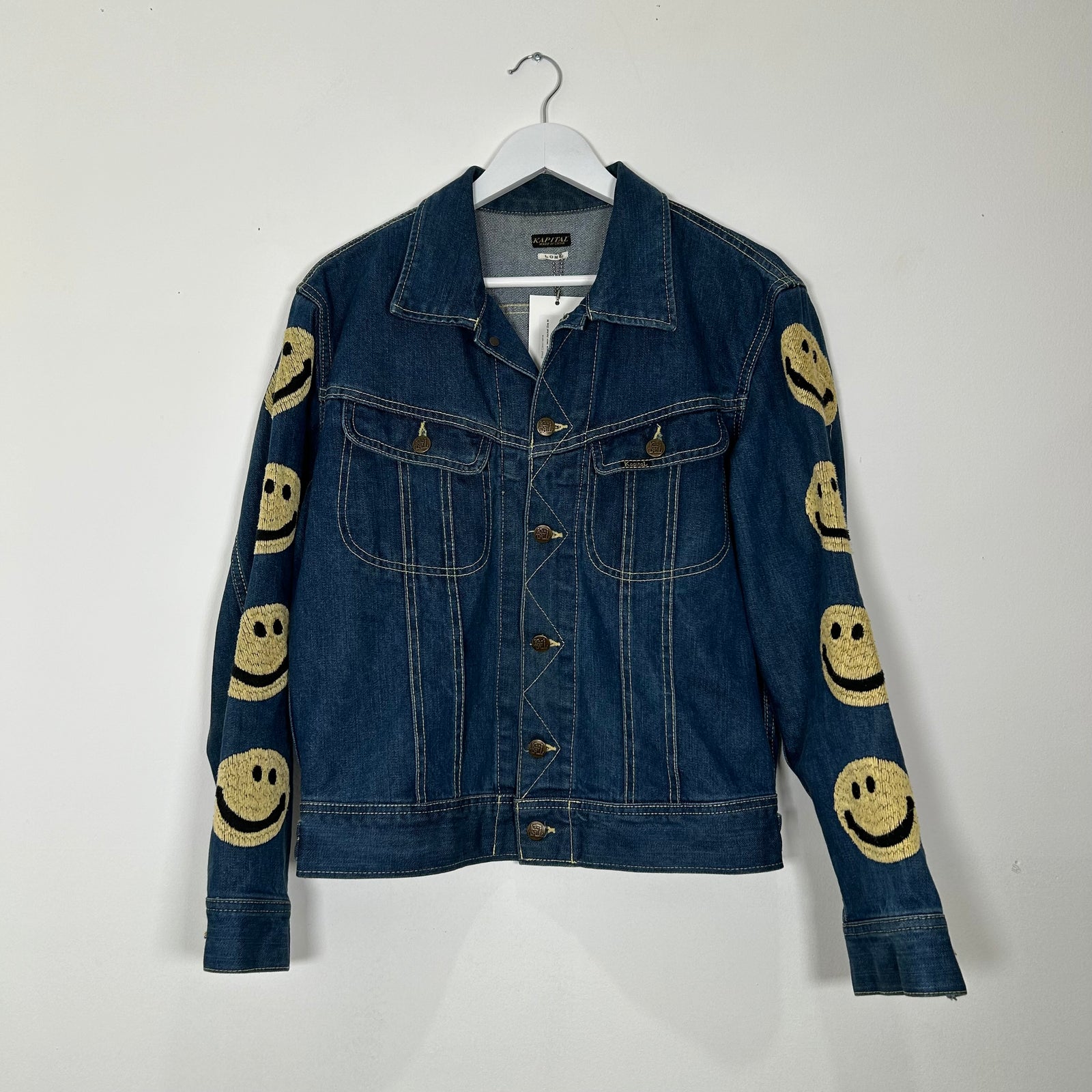 Kapital Smiley Sleeve Jean Jacket Size M