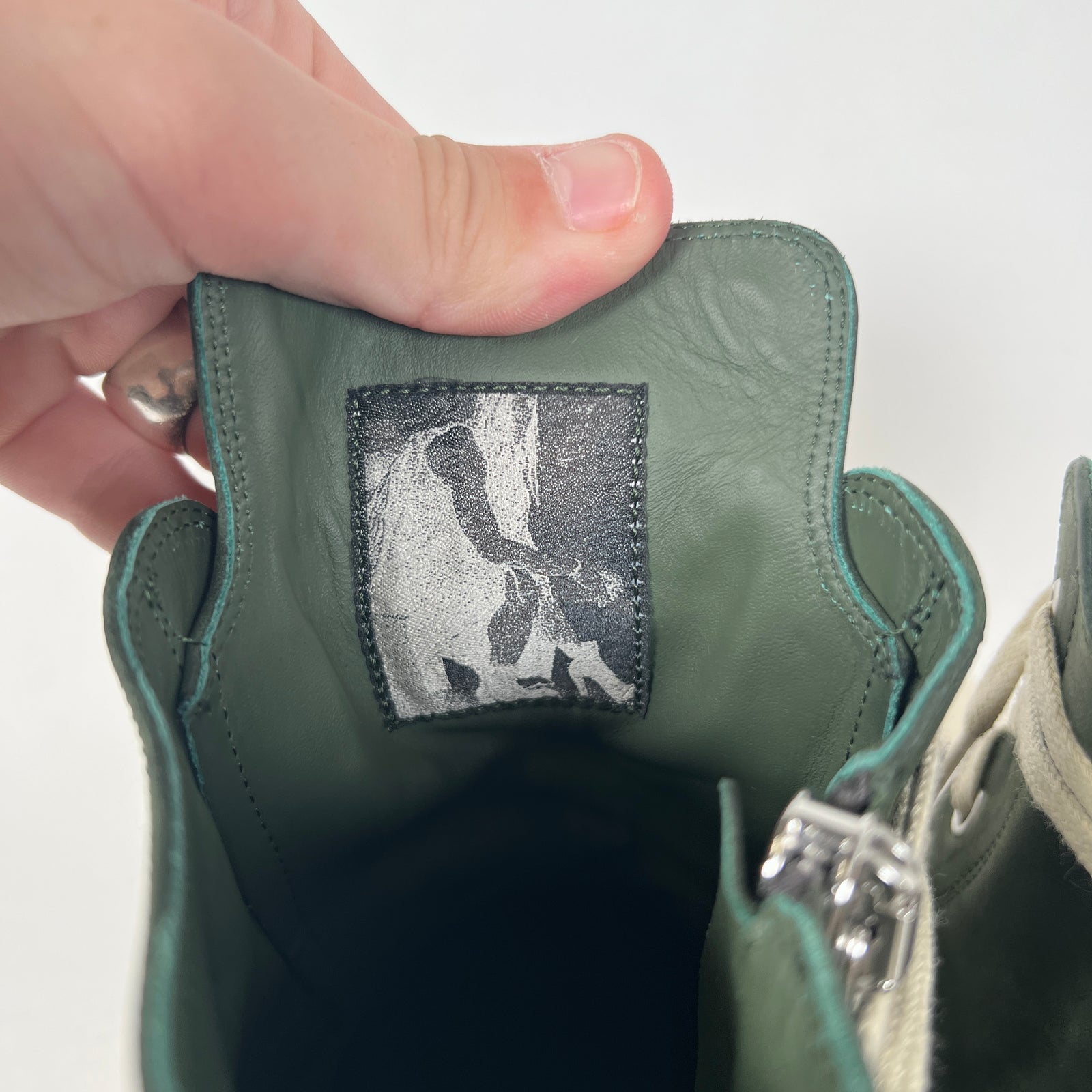 Rick Owens Moss Leather Ramones Size 43.5