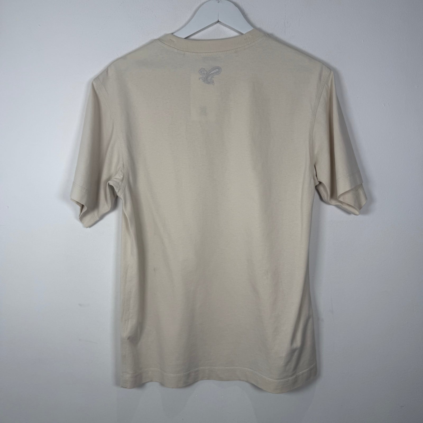 Burberry Cream Paisley Logo T-Shirt Size S