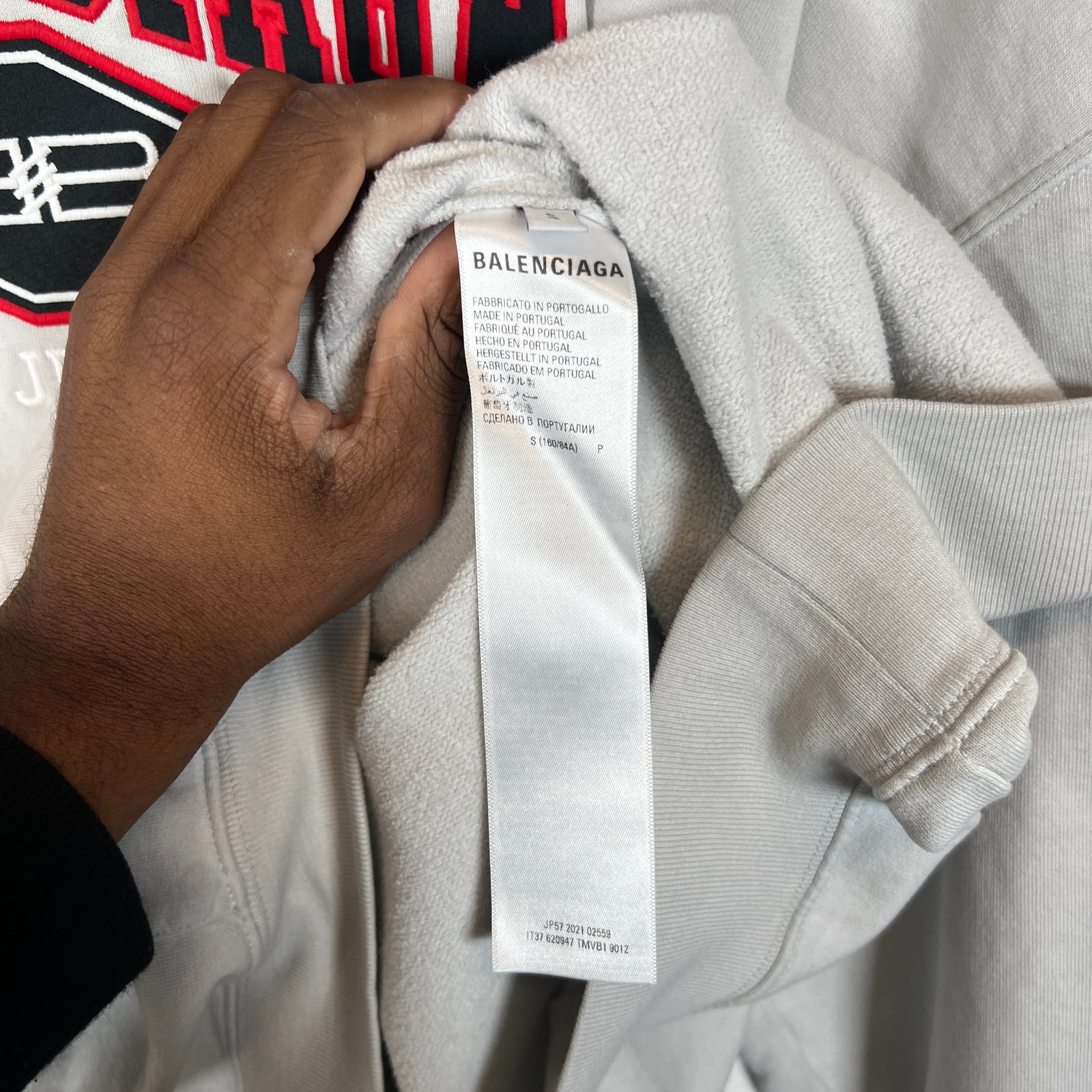 Balenciaga Dirty White Authentic Jersey Apparel Hoodie Size S