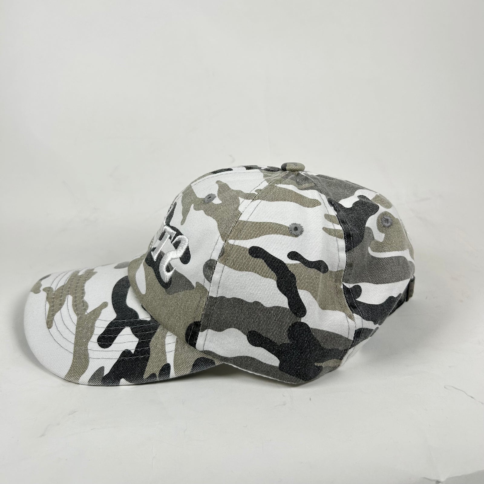 Street Commerce Snow Camo Mirrored Logo Distressed Cap