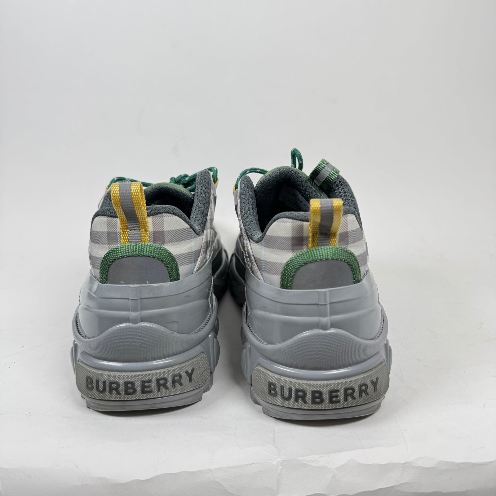 Burberry Grey/Green Check Arthur Sneaker Size 44