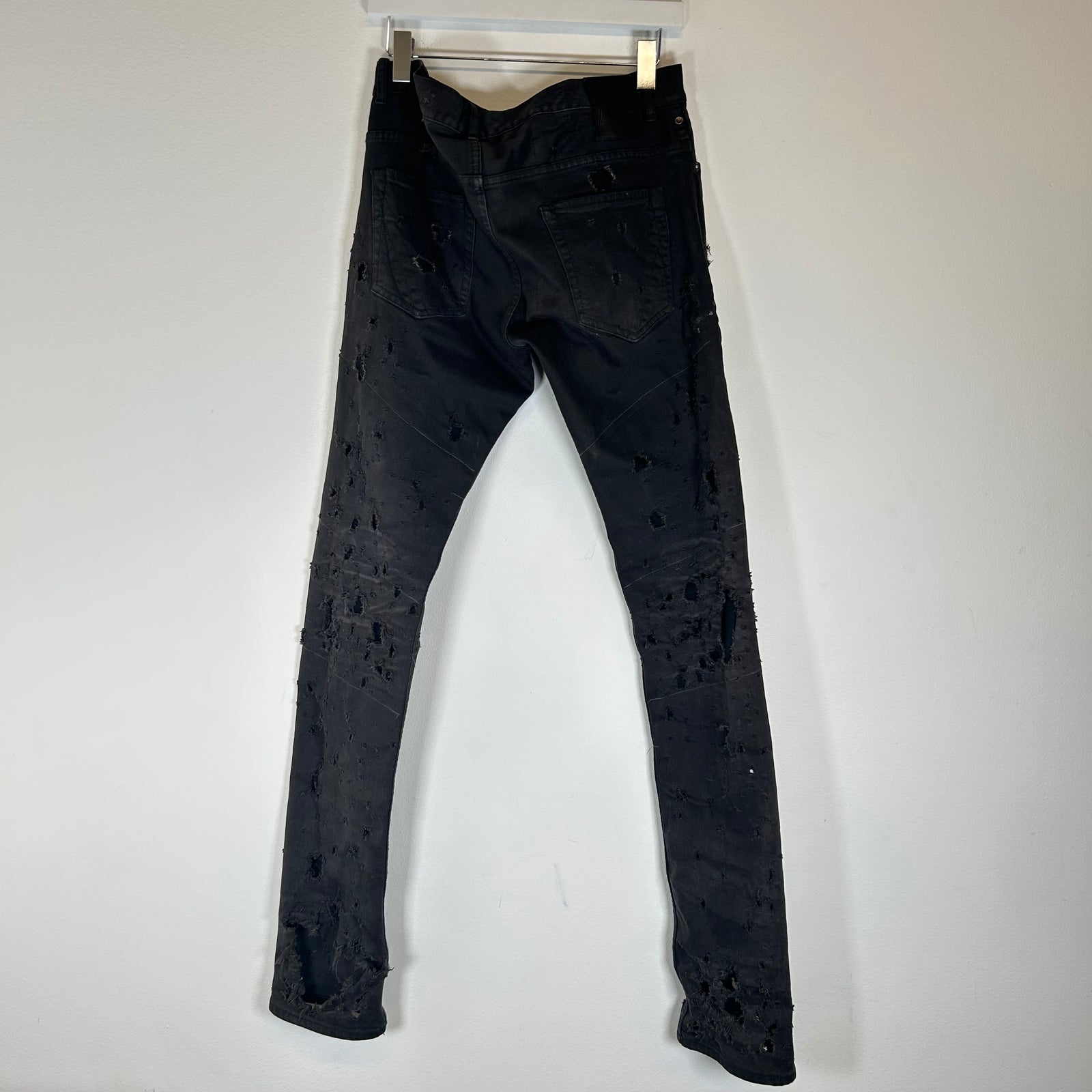 Fagassent Black Thrashed Denim Size 32