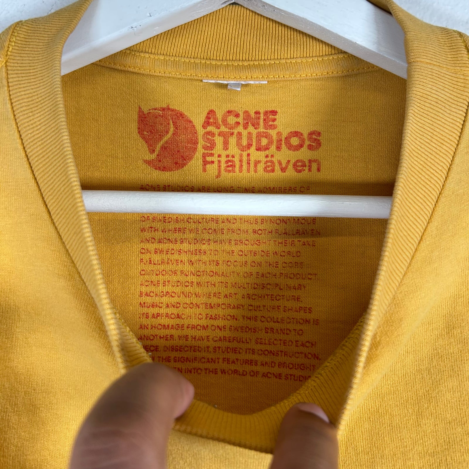 Acne Studios Yellow Pocket logo T-shirt Size L