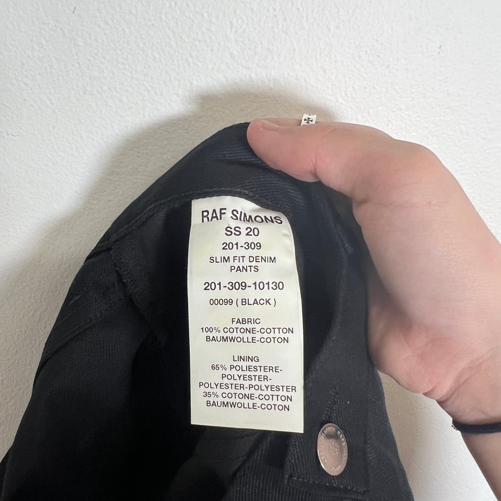 Raf Simons Black SS20 Jeans Size 33