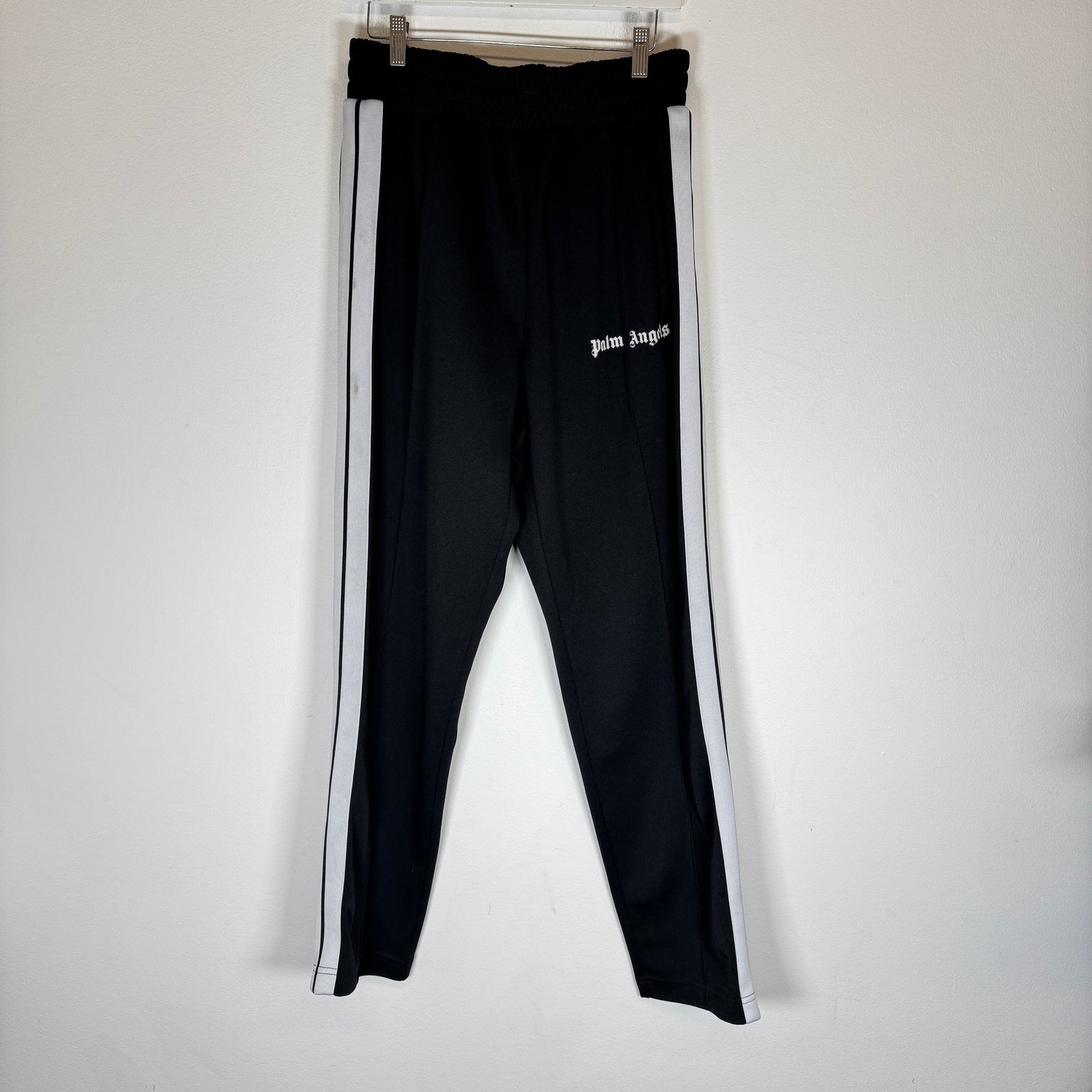 Palm Angels Black/White Wide Leg Track Pants Size XL