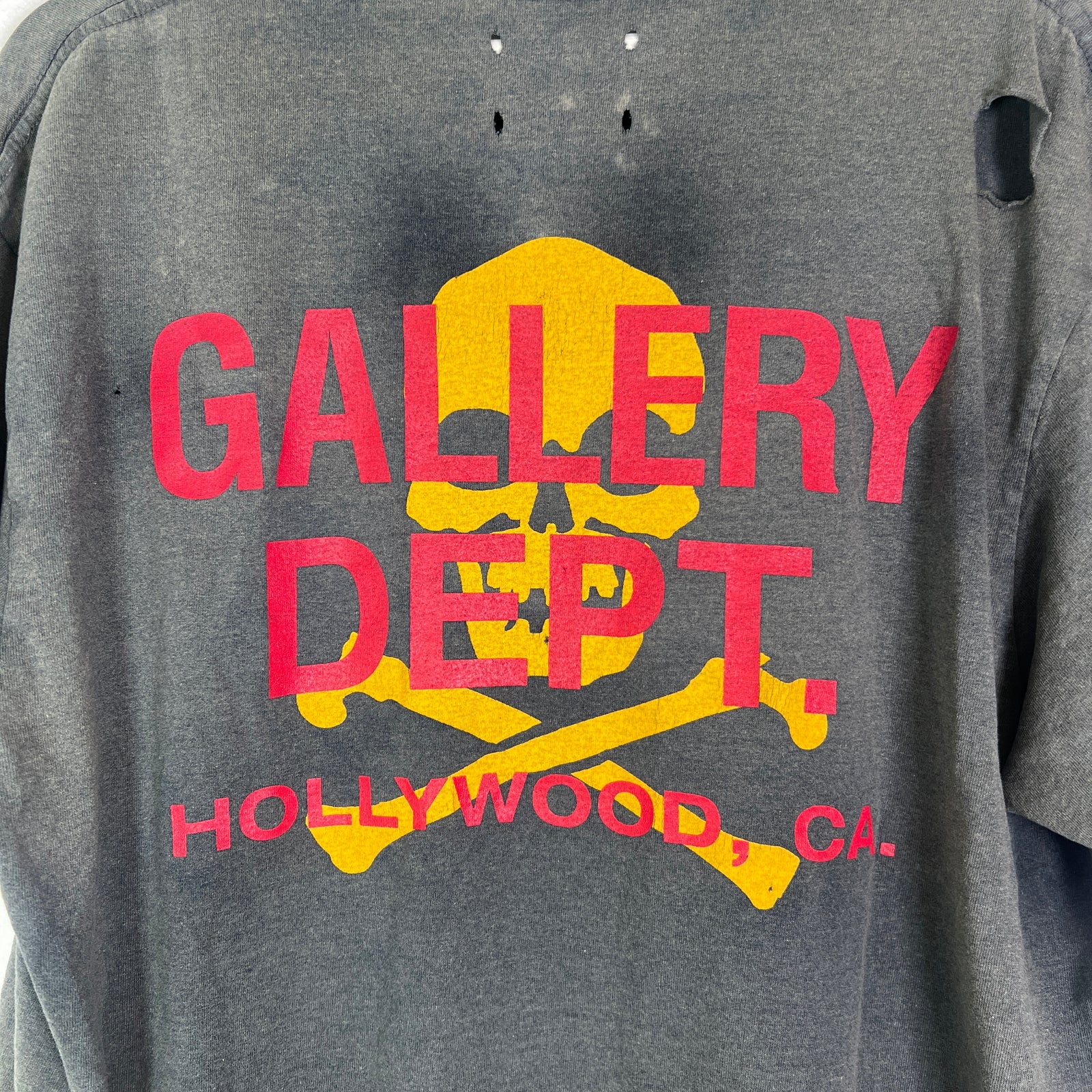 Gallery Dept Vintage Skull Print Distressed T-Shirt