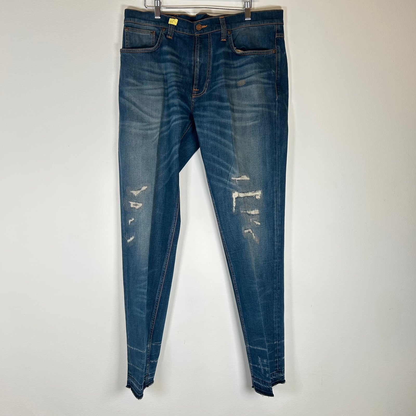 Nudie Jeans Lightwash Straight-Leg Distressed Jeans Size 38