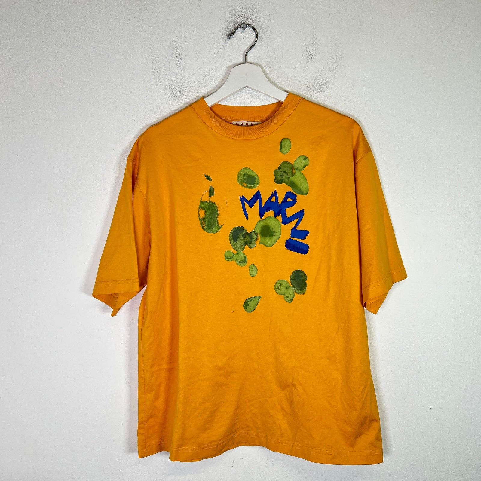 Marni Yellow Spell Out Graphic T-Shirt Size M