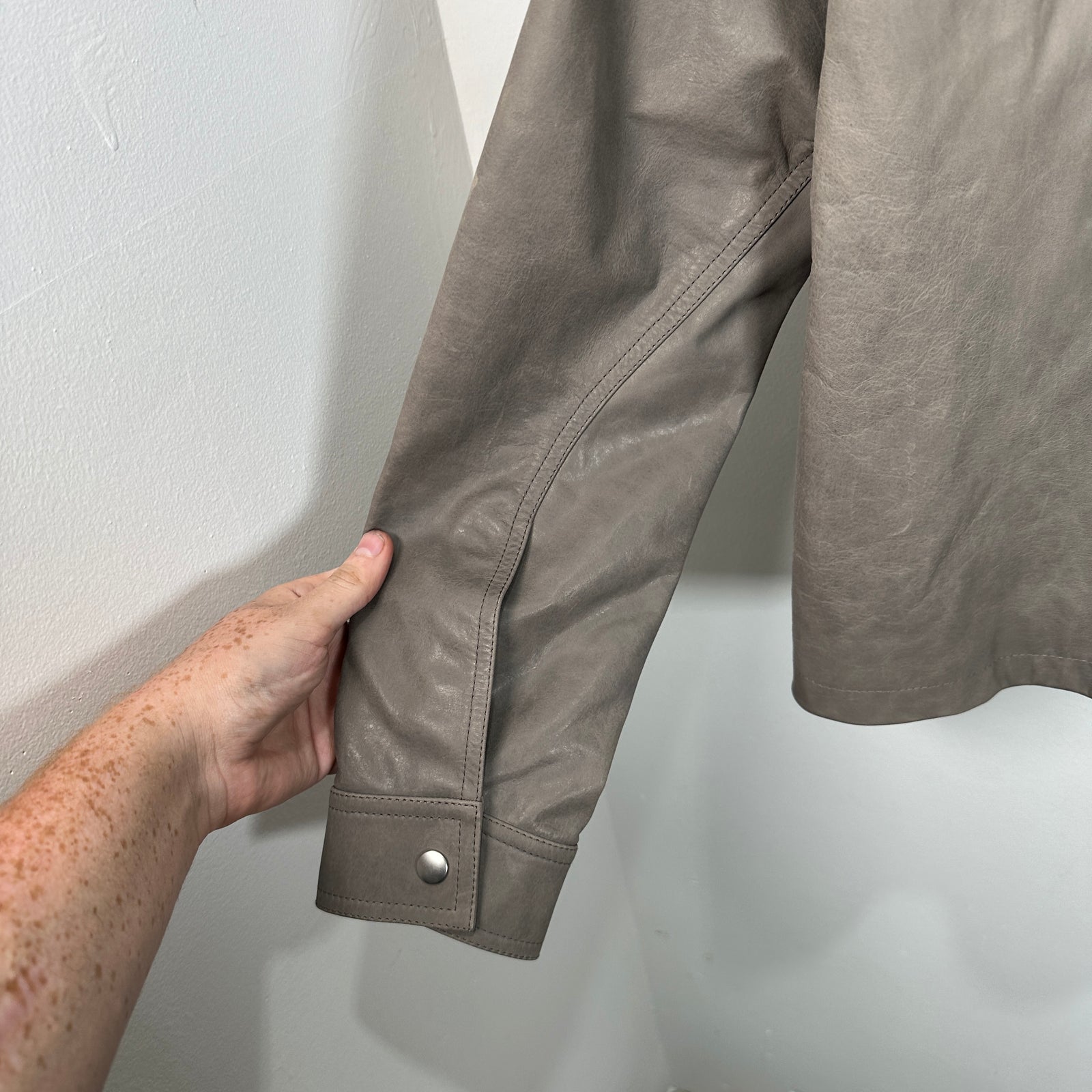 Rick Owens SS24 Lido Dust Leather Jacket Size 50