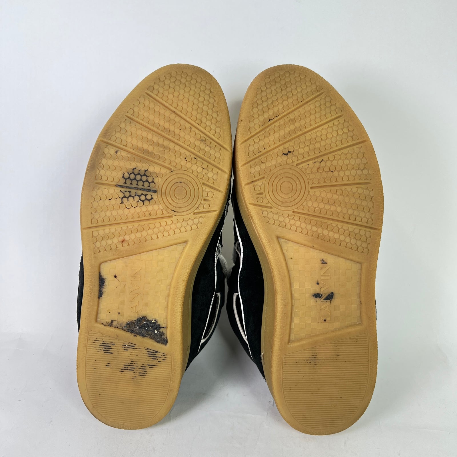 Lanvin Black/Tan Suede Curb Sneakers