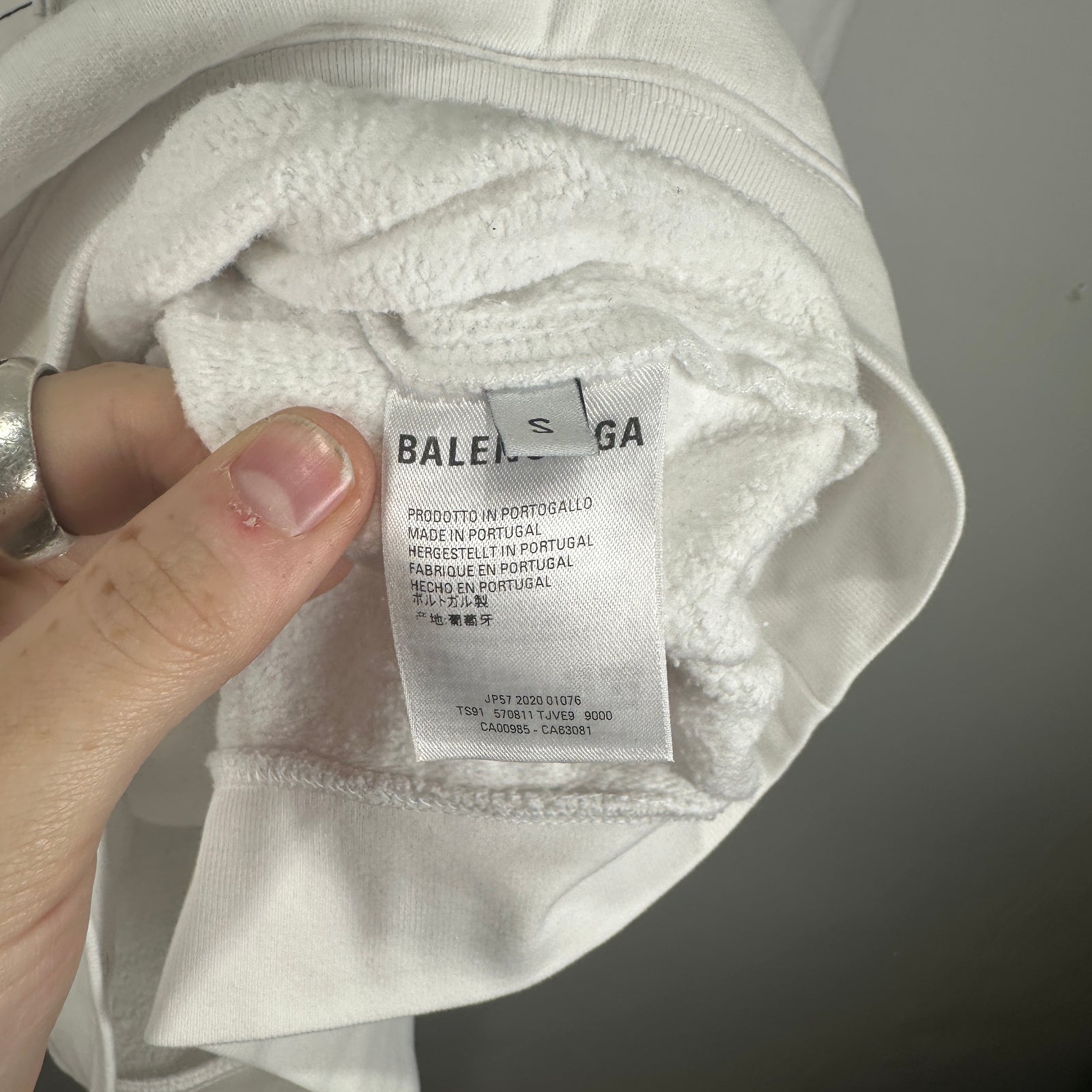 Balenciaga ‘Free Your Mind’ Graphic White Hoodie Size S