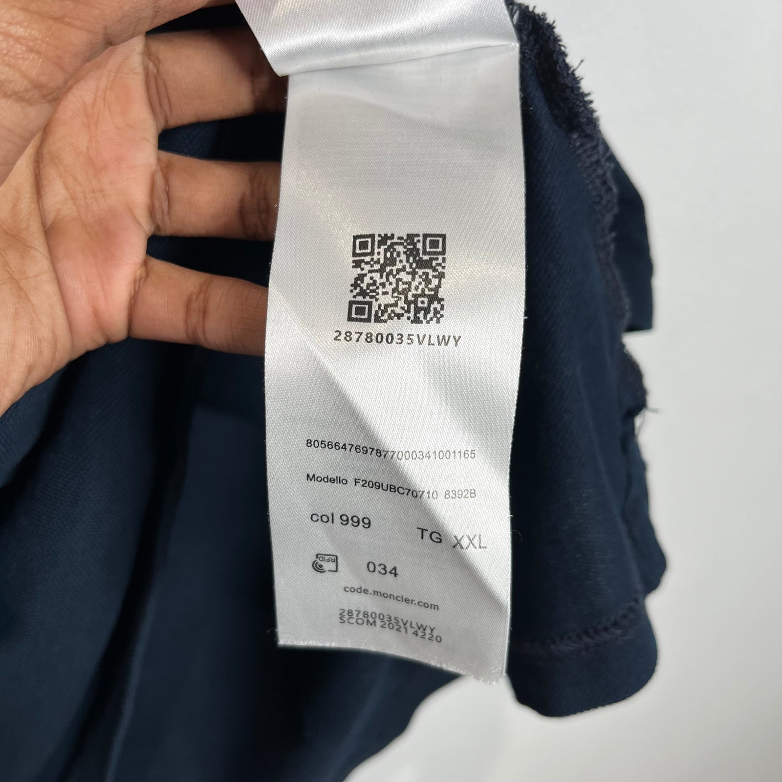 Navy Moncler Logo Polo Size XXL