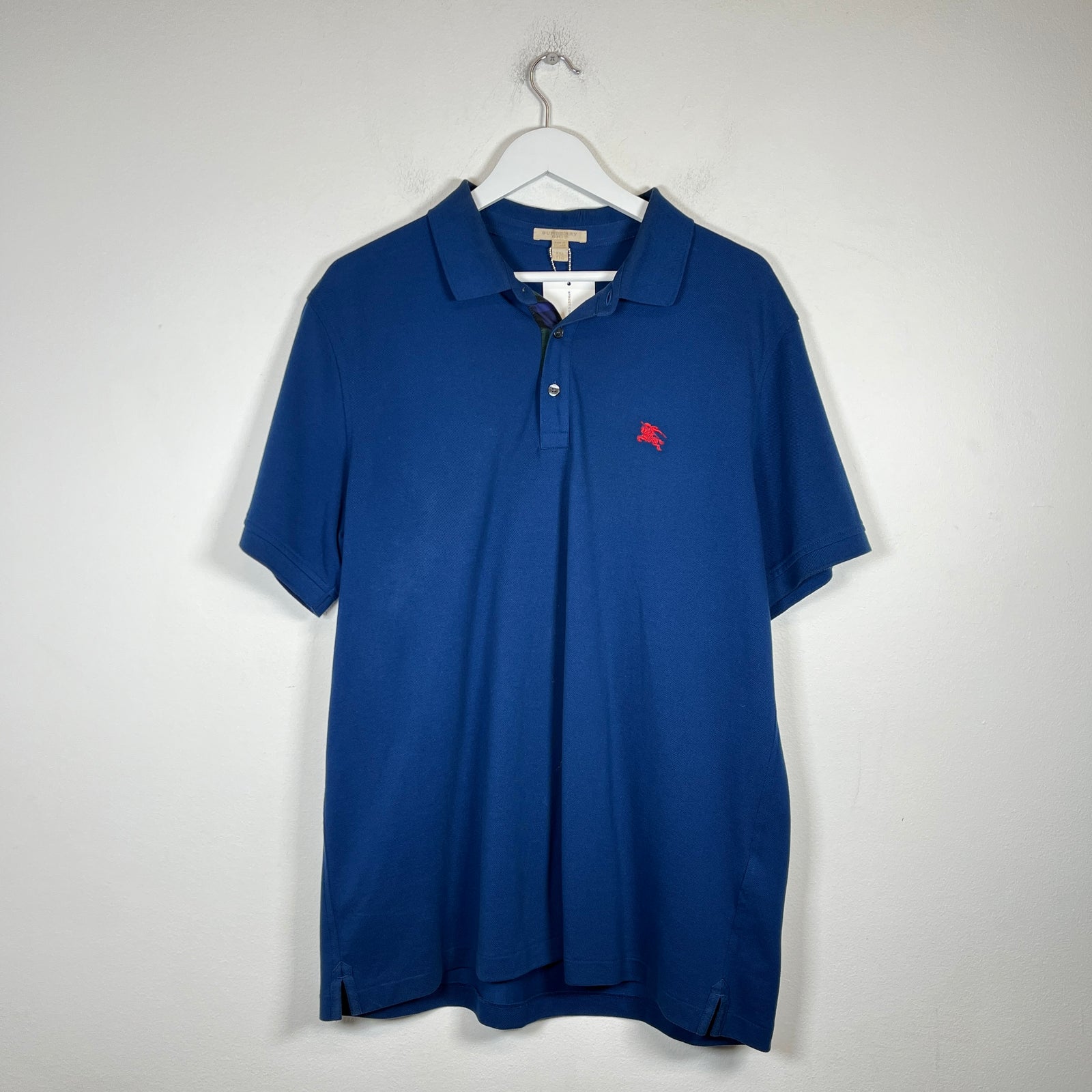 Burberry Blue Check Polo Size XXL