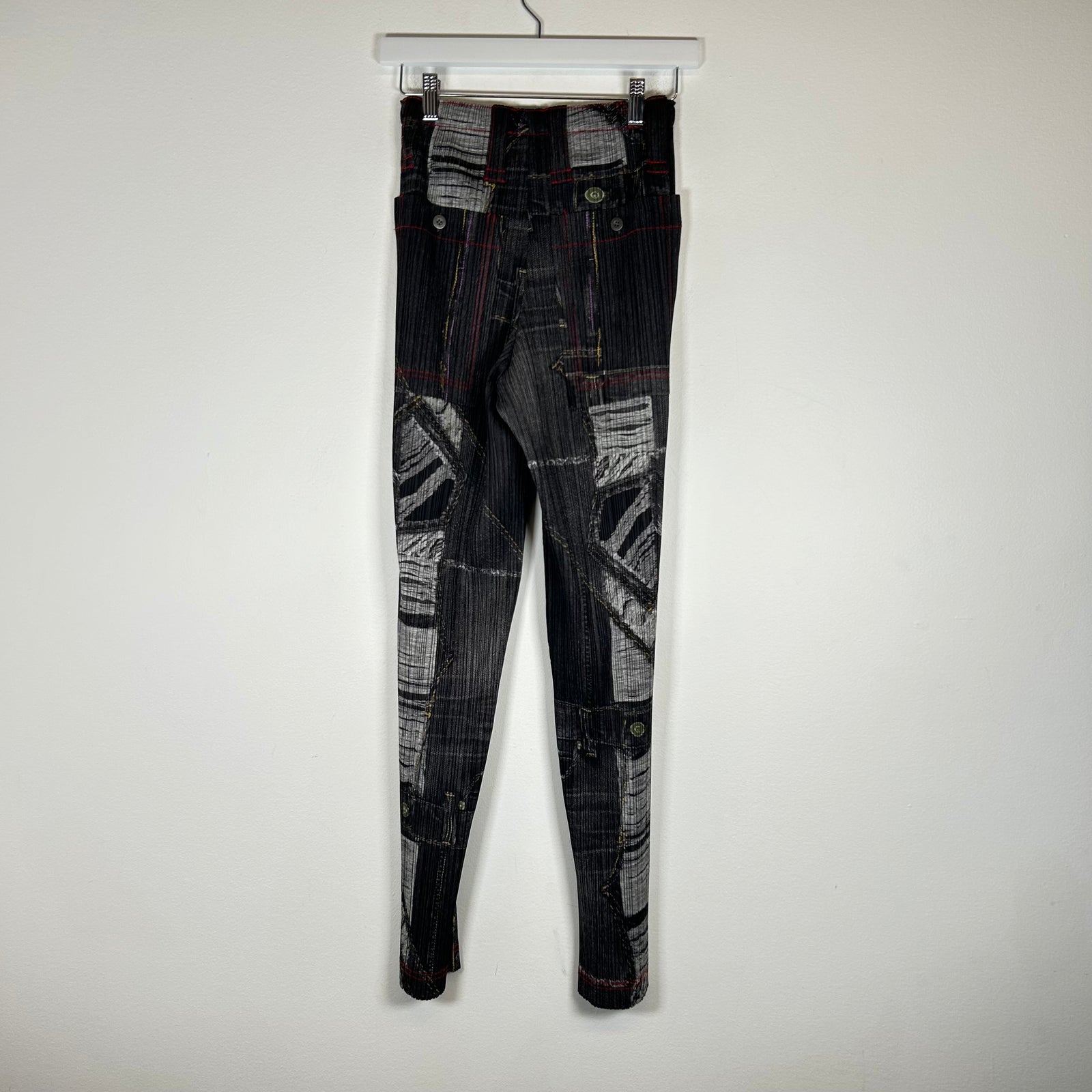 PLEATS PLEASE Issey Miyake Denim Trompe L'oeil Pants Size 4