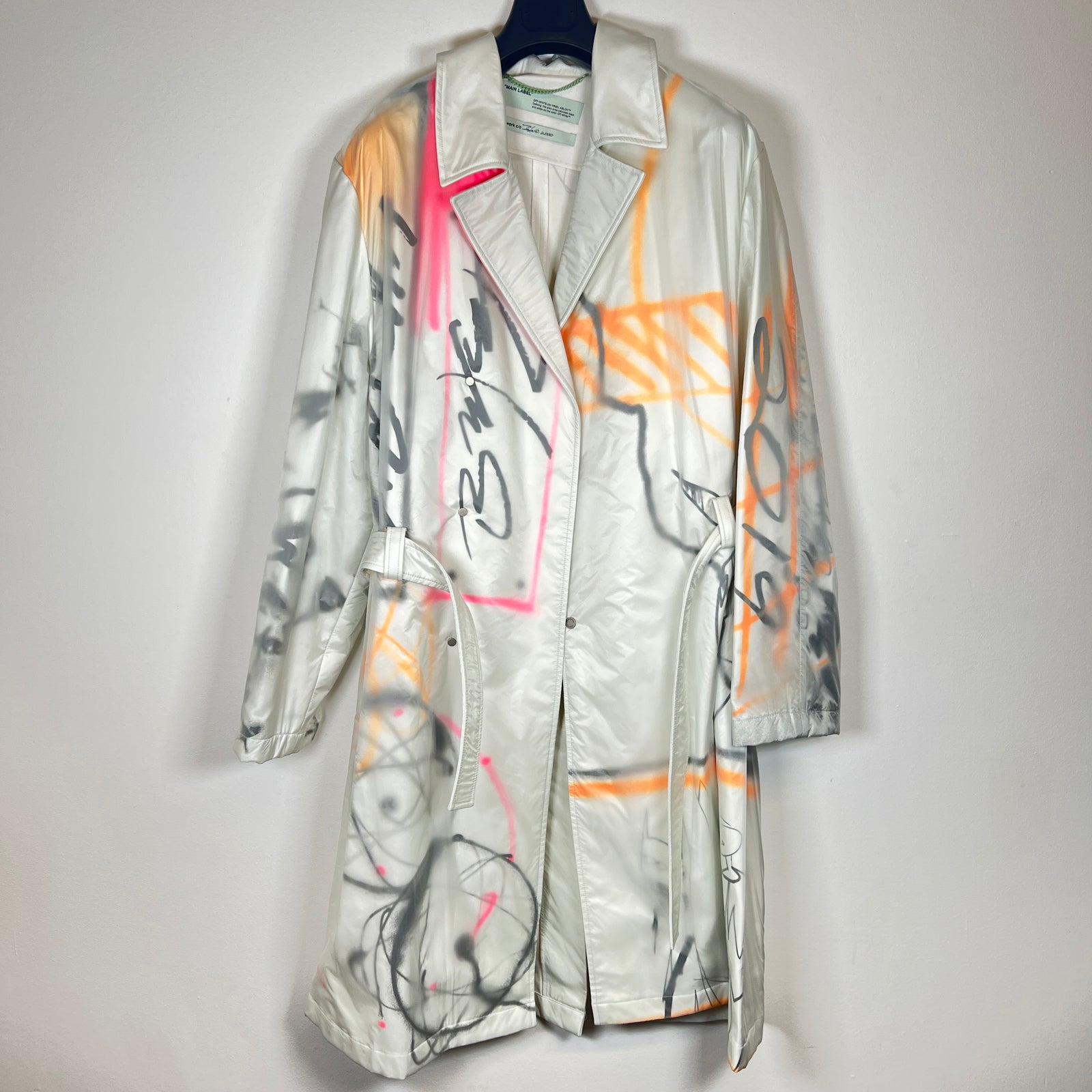 Off-White x Futura Graffiti Arrows Runway Trench Coat Size S