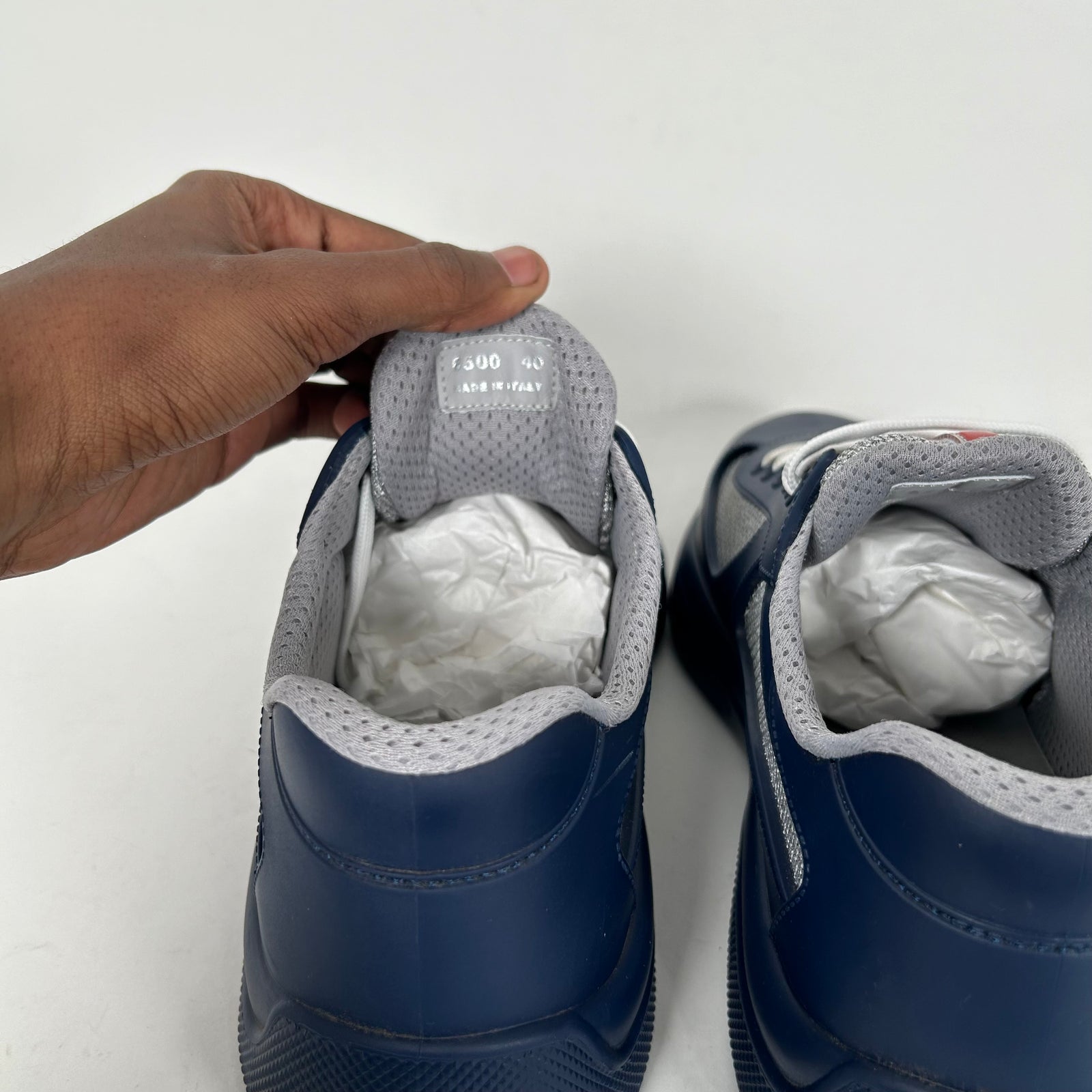 Prada Navy Rubber Cups Size 40