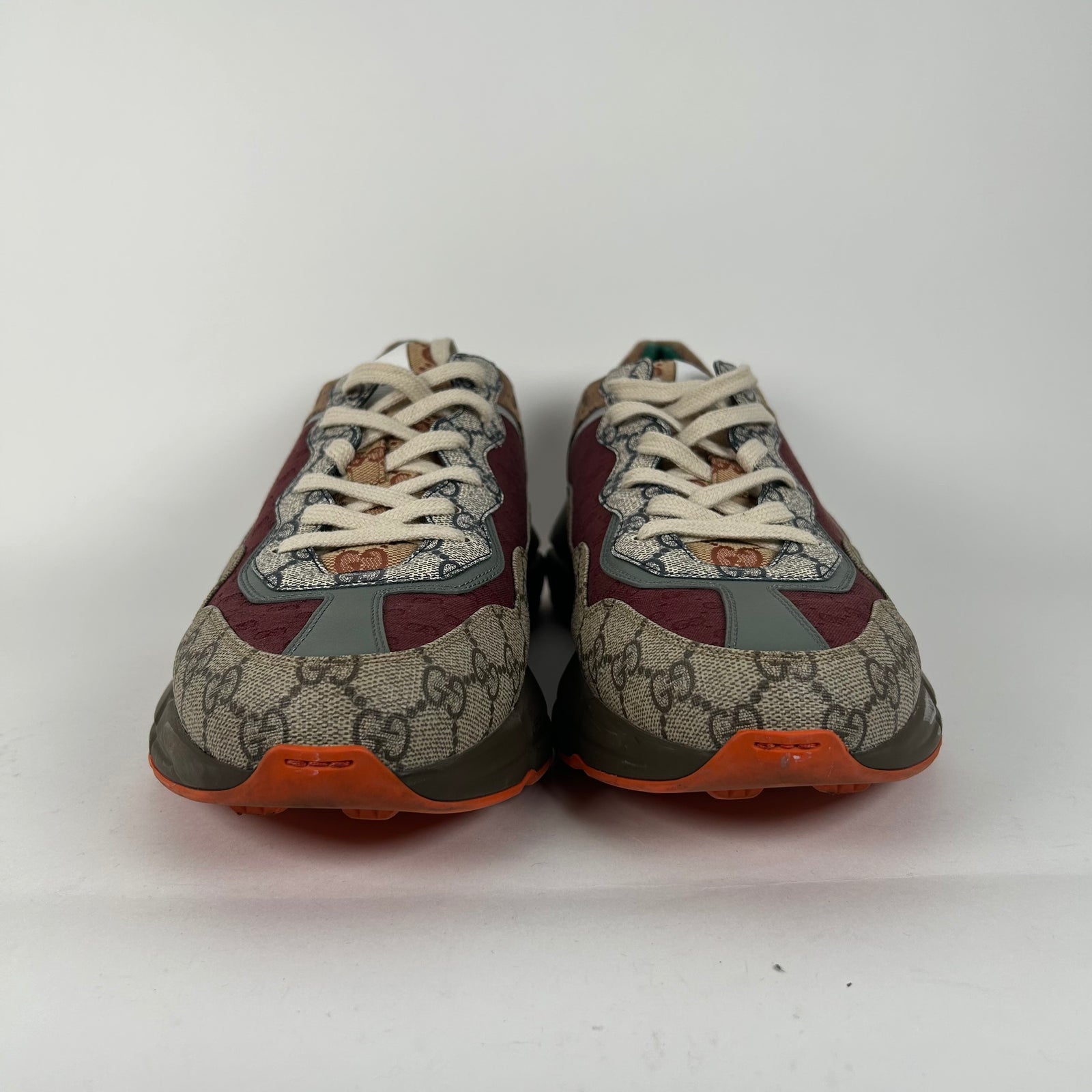 Gucci Brown GG Supreme Multi Rhyton Monogram Sneaker Size 11.5