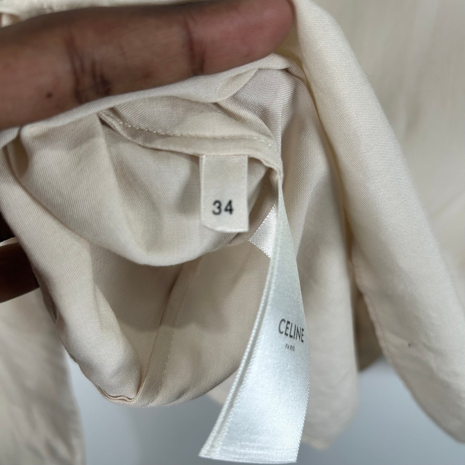 Celine Silk Cropped Button Up Shirt Size XS