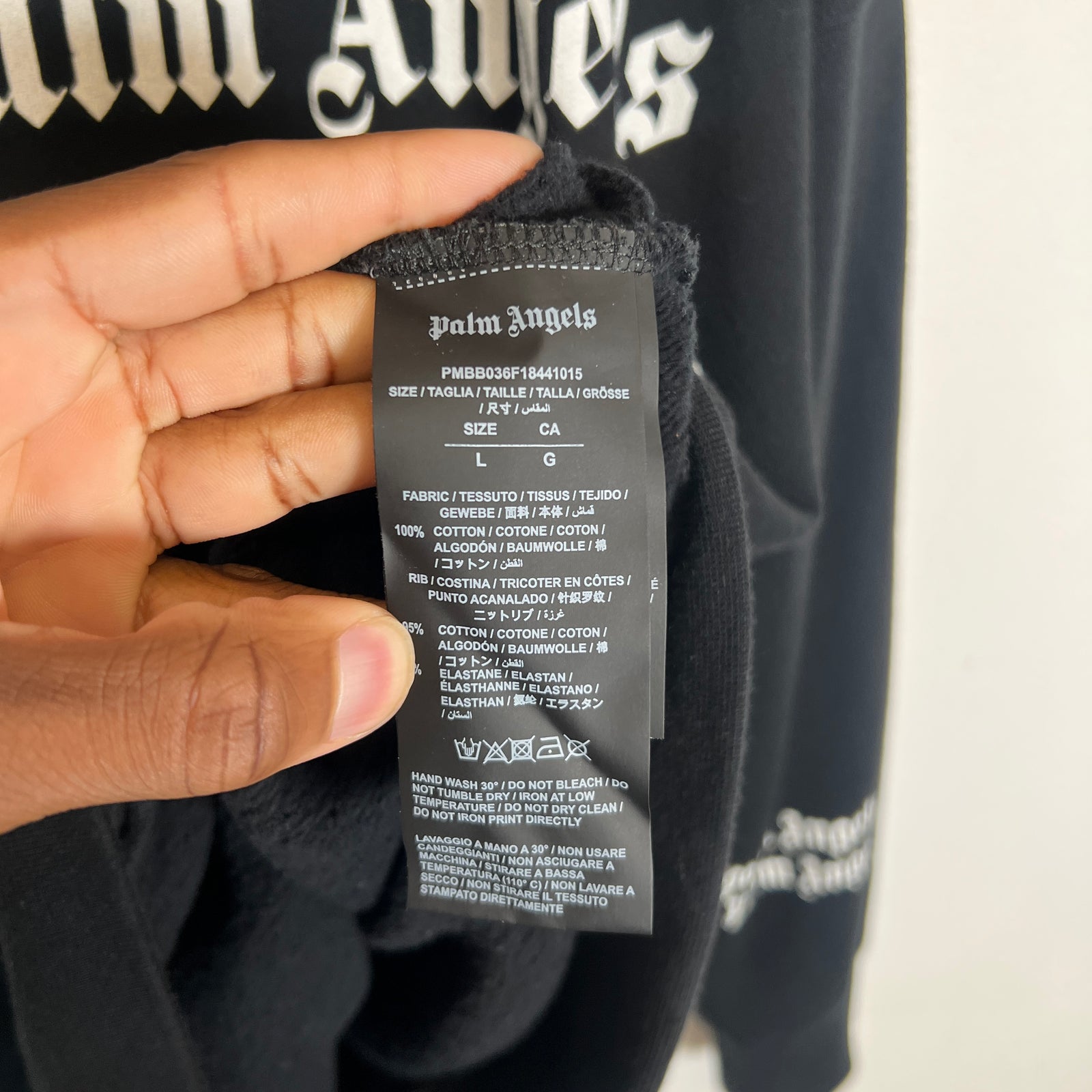 Palm Angels Black Ultra Logo Hoodie Size L