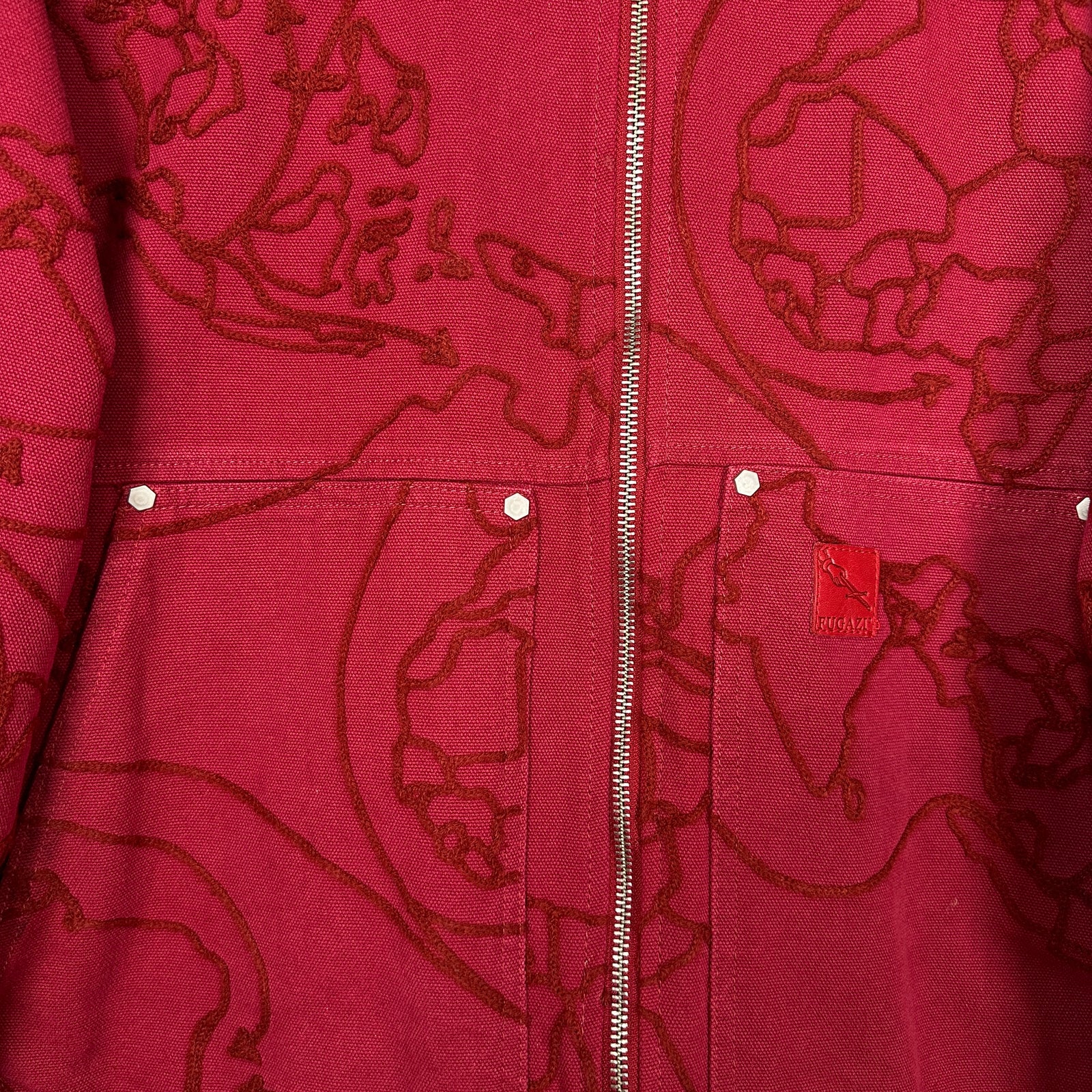 Fugazi Red Chainstitch Work Jacket Size Medium