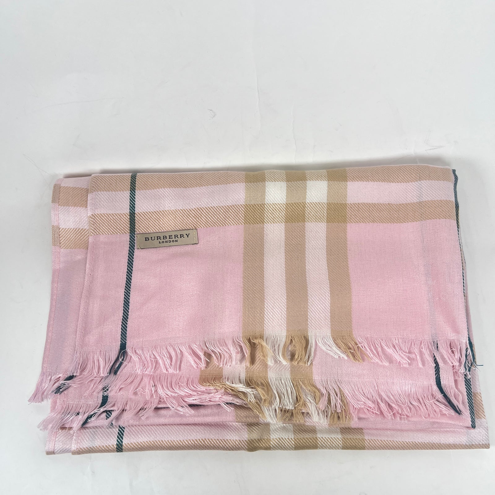Burberry Pink Nova Check Cashmere Shawl