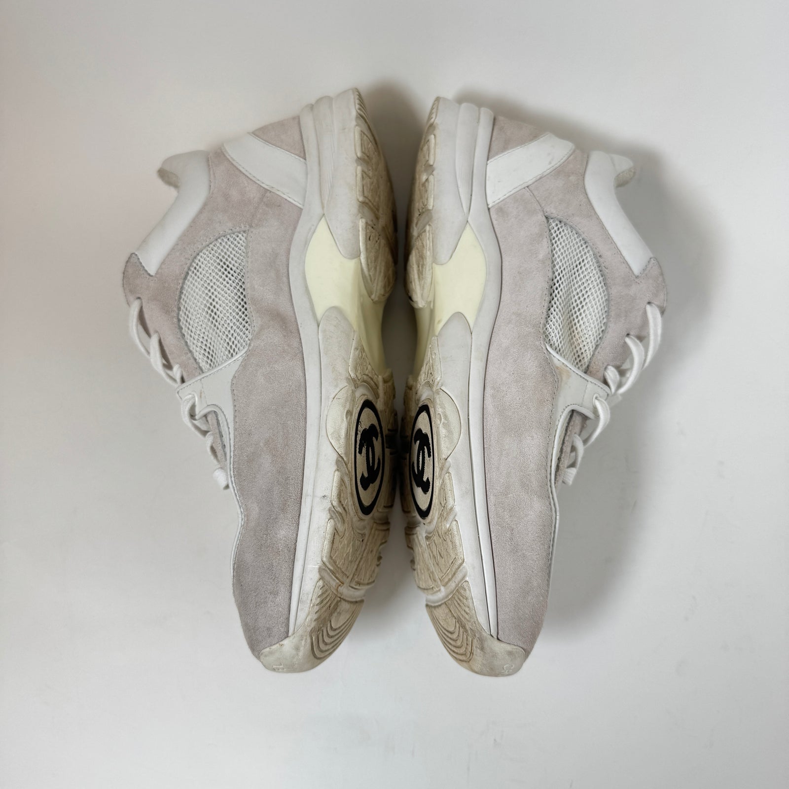 Chanel White CC Trainers Size 45