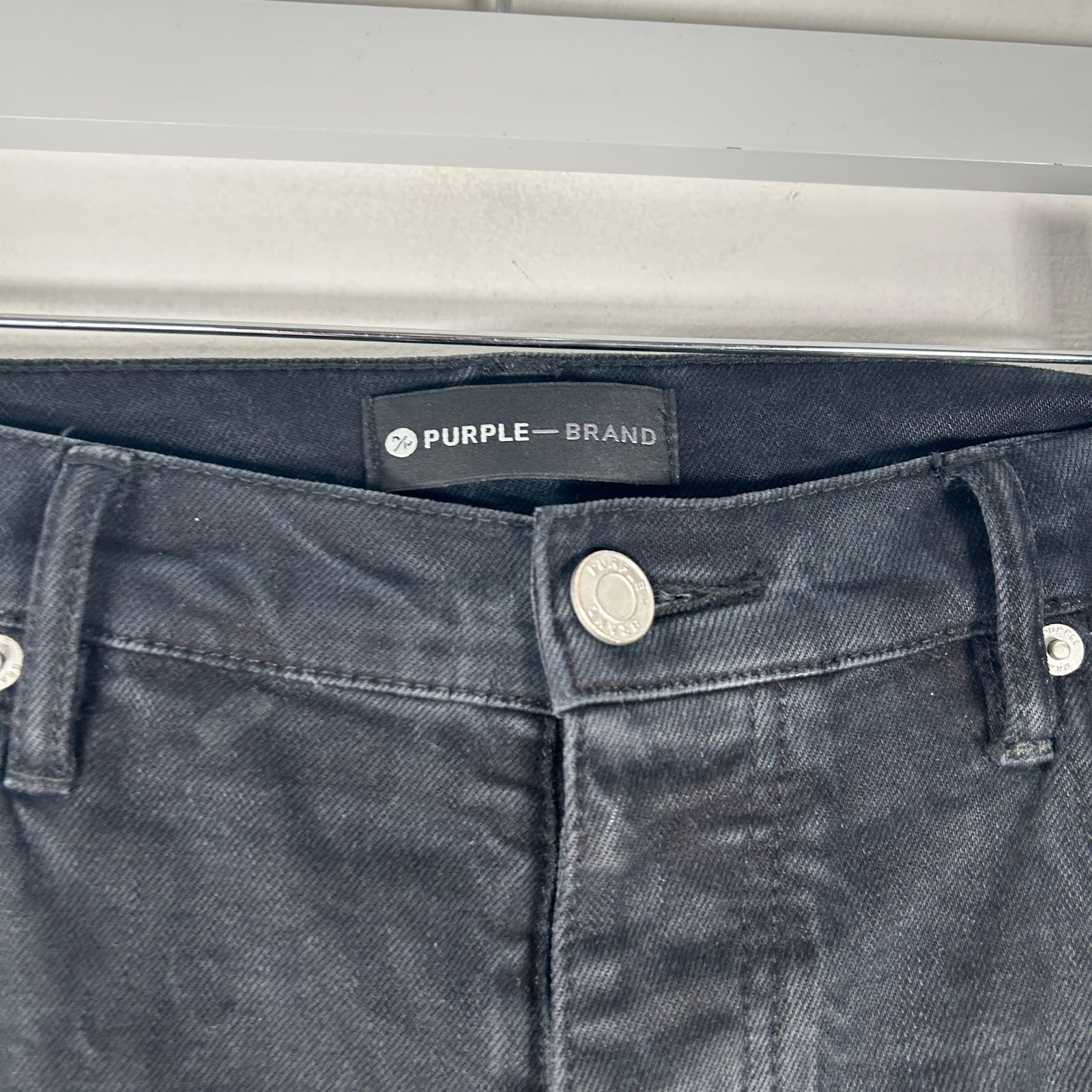 Purple Black Distressed Jeans Size 38