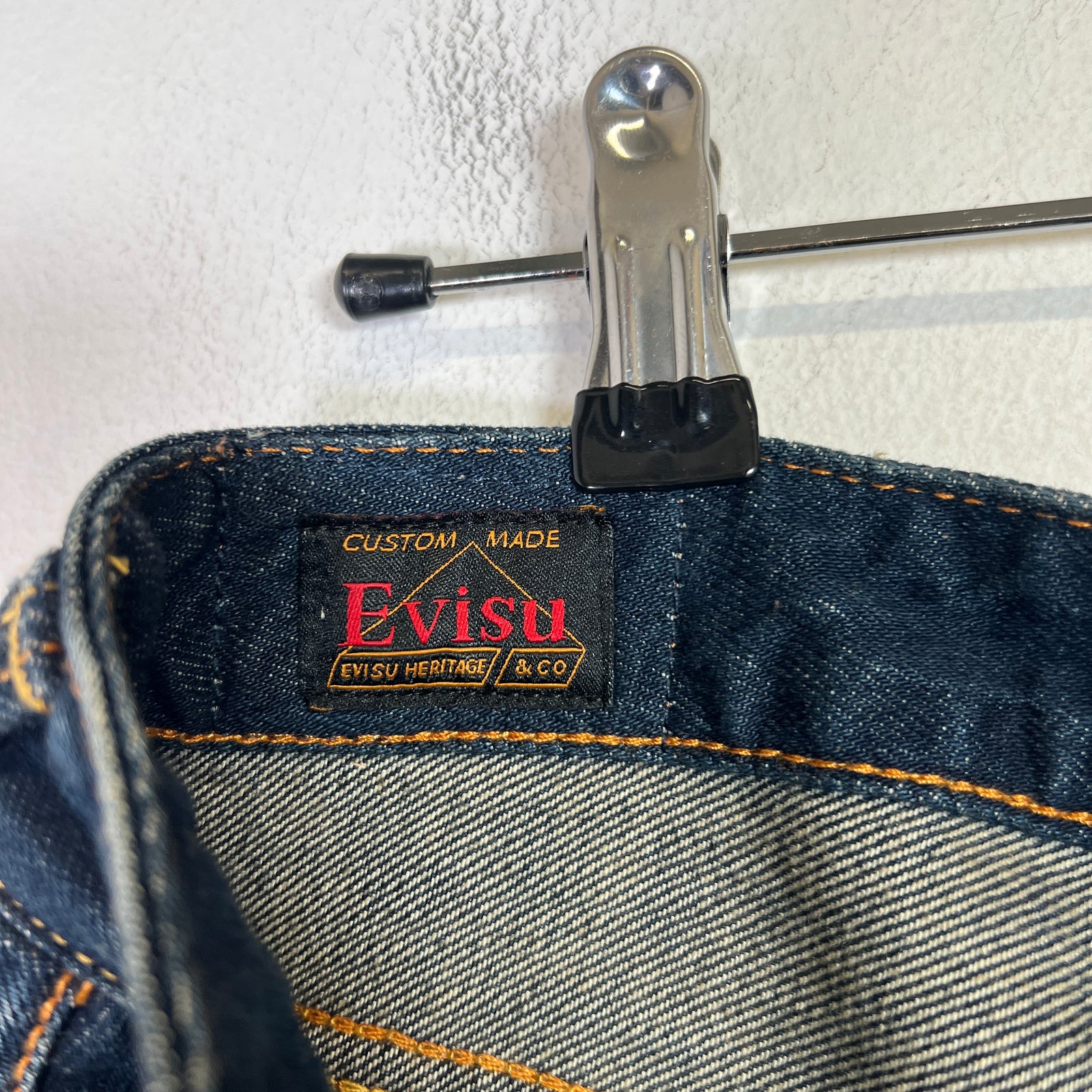 Evisu Seagull-Print Multi Pocket Denim Skirt