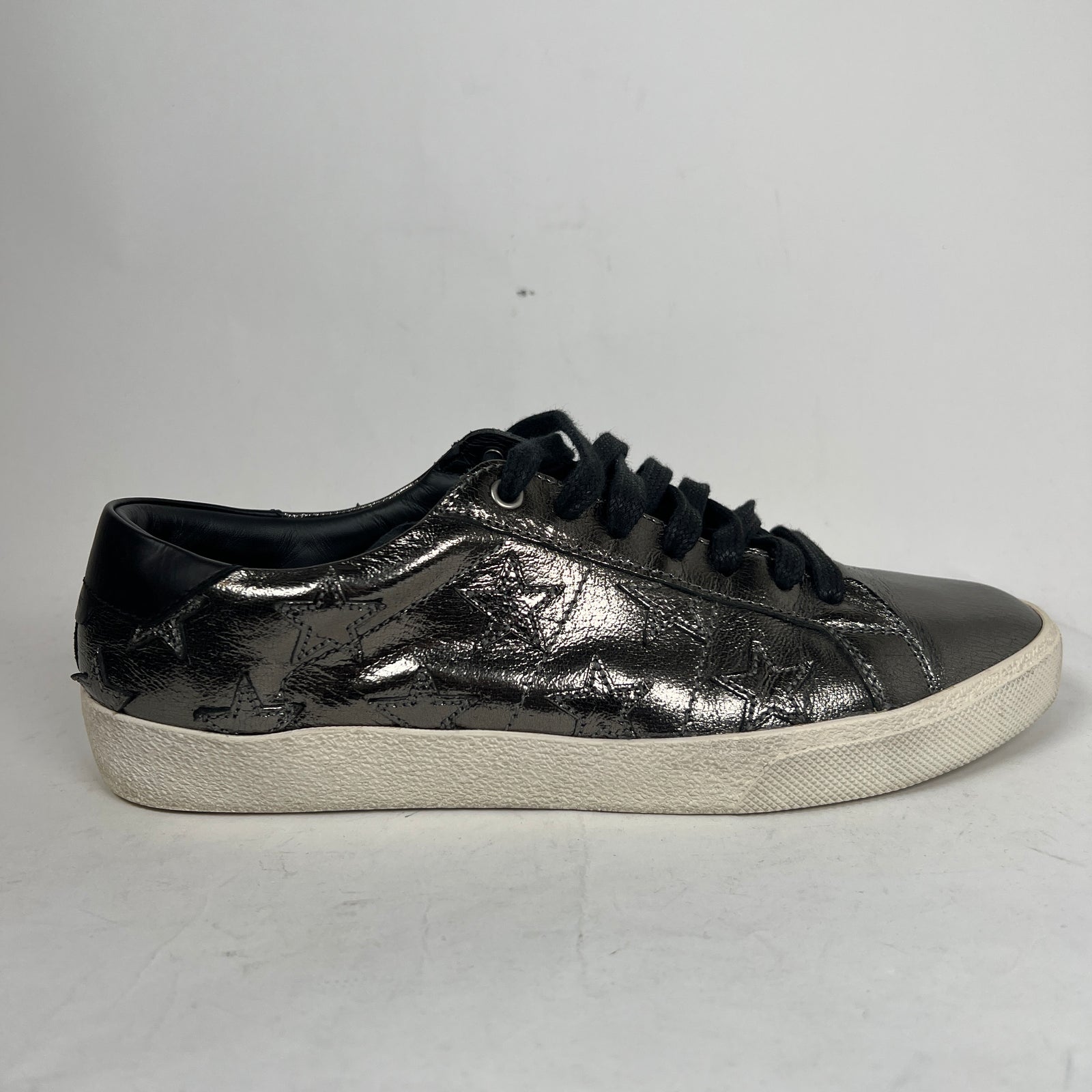 Saint Laurent Metallic Black SL/06 Stars Low Top Sneaker Size 42